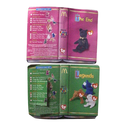 Teenie Beanie Babies Pair: The End Bear & Peanut Elephant (McDonald's)