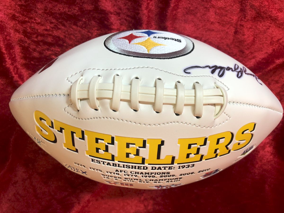 Terry Bradshaw Steelers Certified Authentic Autographed Football Shadowbox