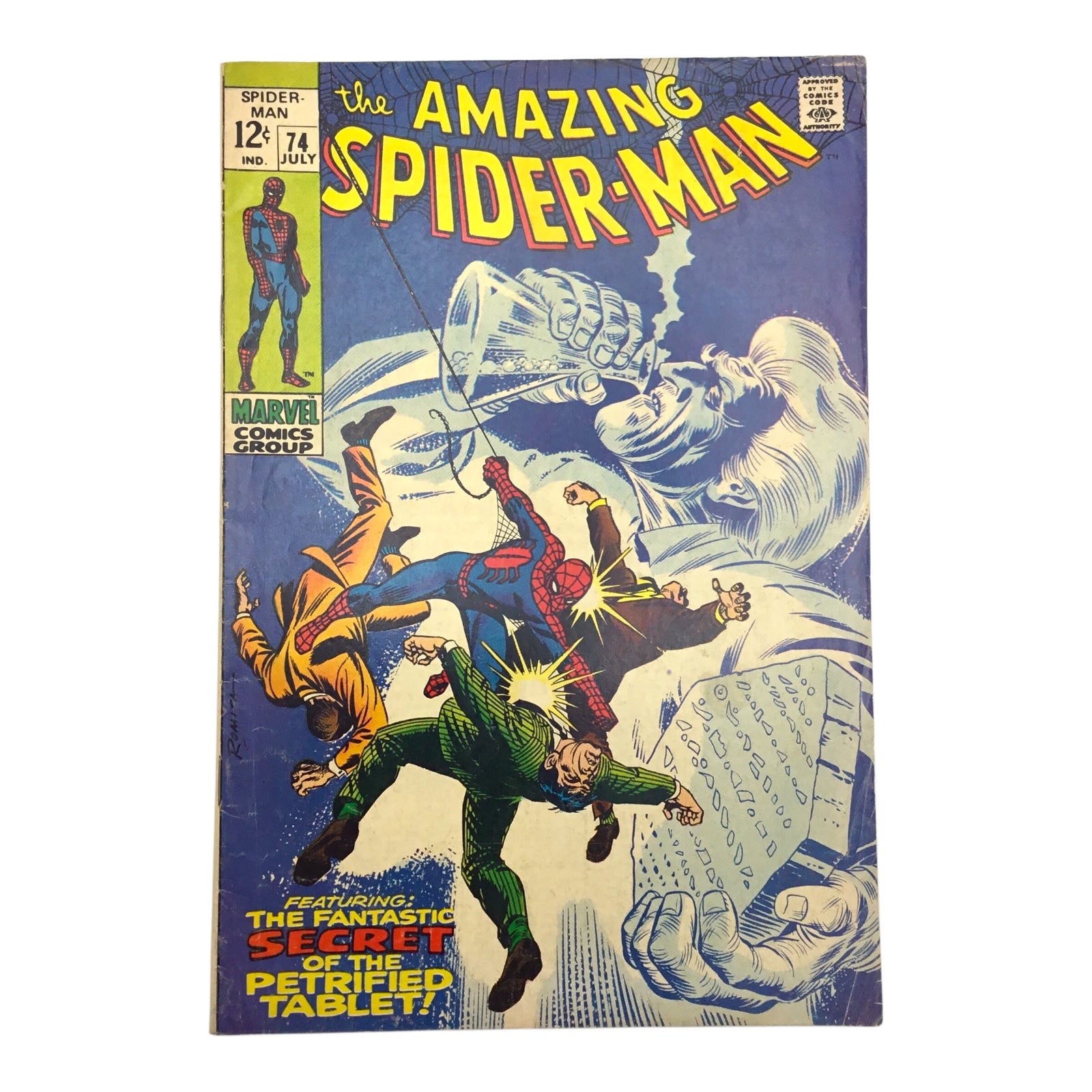 The Amazing Spider-Man #74 – “Featuring The Fantastic Secret of the Petrified Tablet!” (GD)