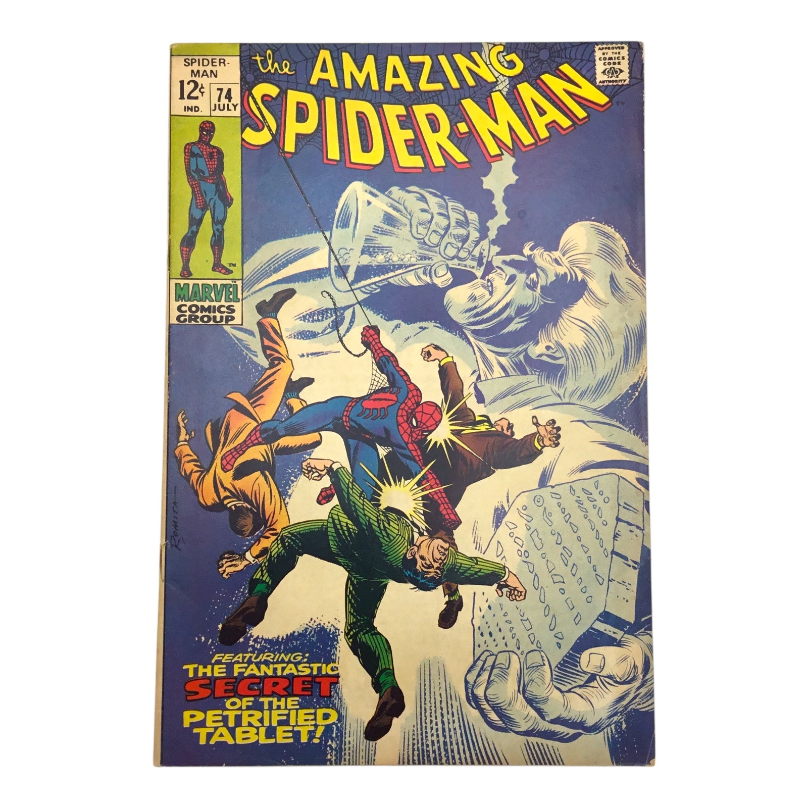 The Amazing Spider-Man #74 – “Featuring The Fantastic Secret of the Petrified Tablet!” (GD/VG)