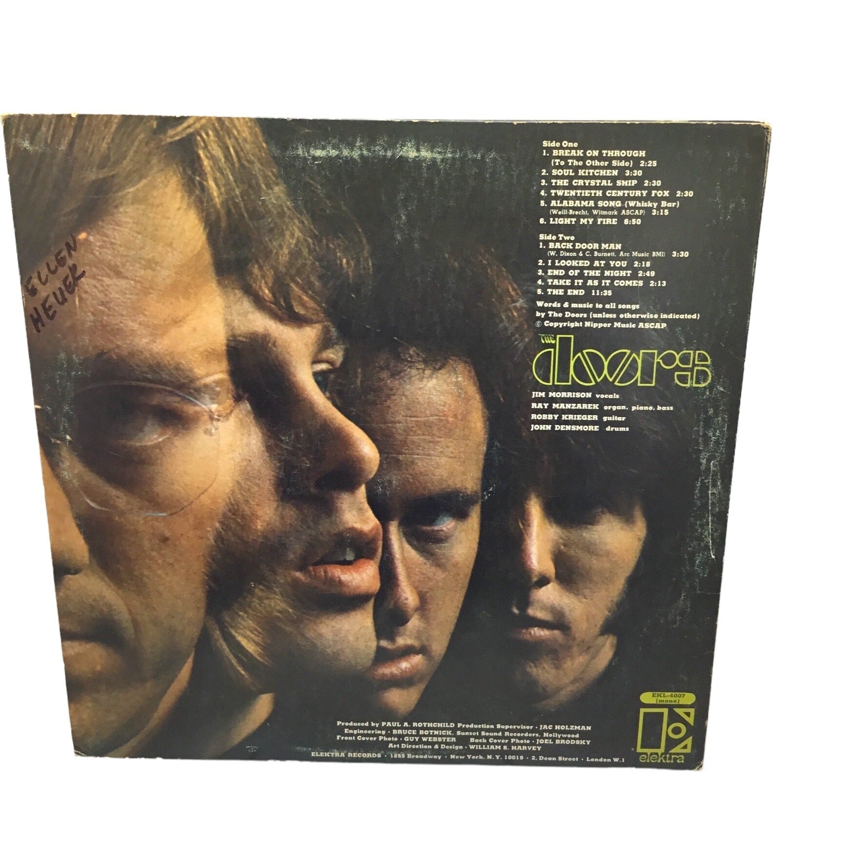 The Doors - Self Titled LP Elektra EKL-4007 1967 1st Pressing Mono