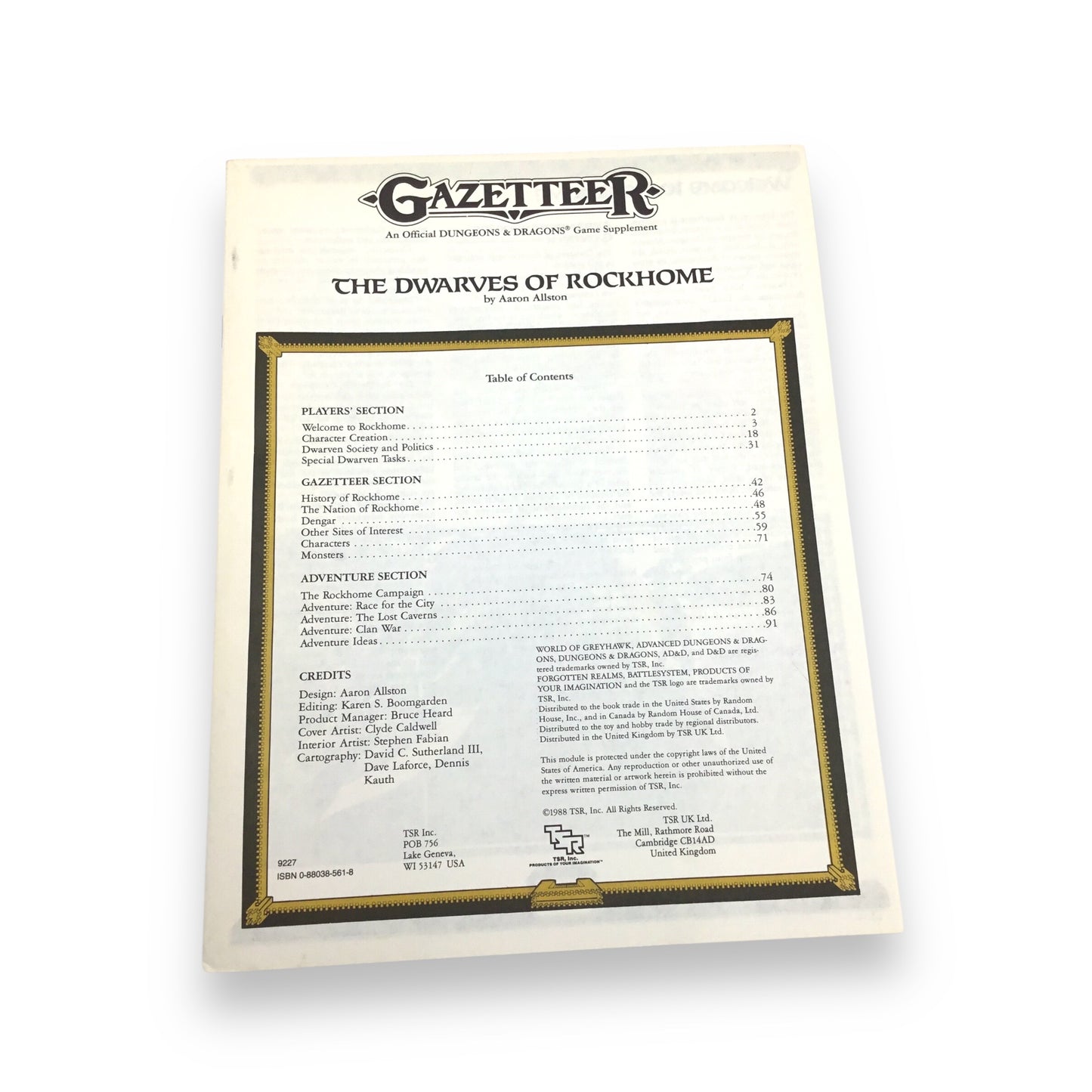 The Dwarves of Rockhome Gazetteer Dungeons & Dragons
