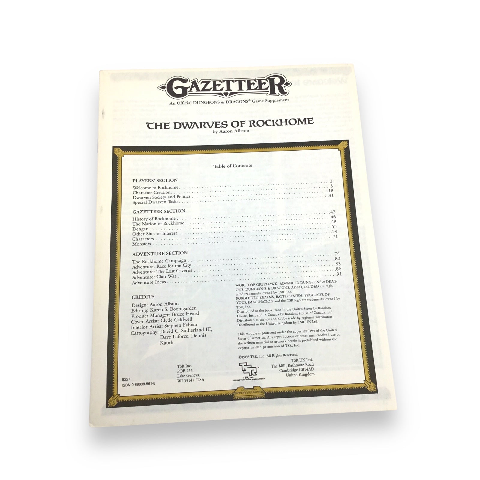 The Dwarves of Rockhome Gazetteer Dungeons & Dragons