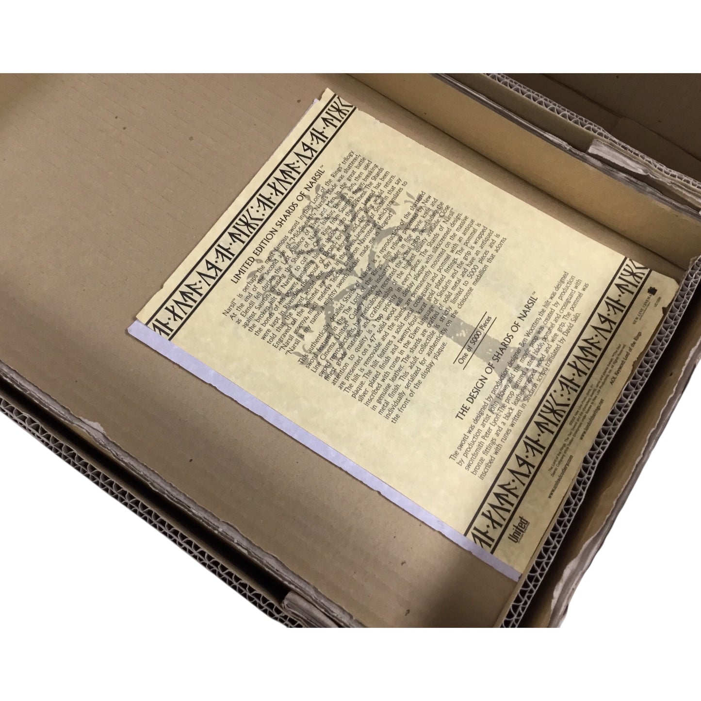 The Lord of the Rings Shards of Narsil Limited Edition by United Cutlery – New in Package