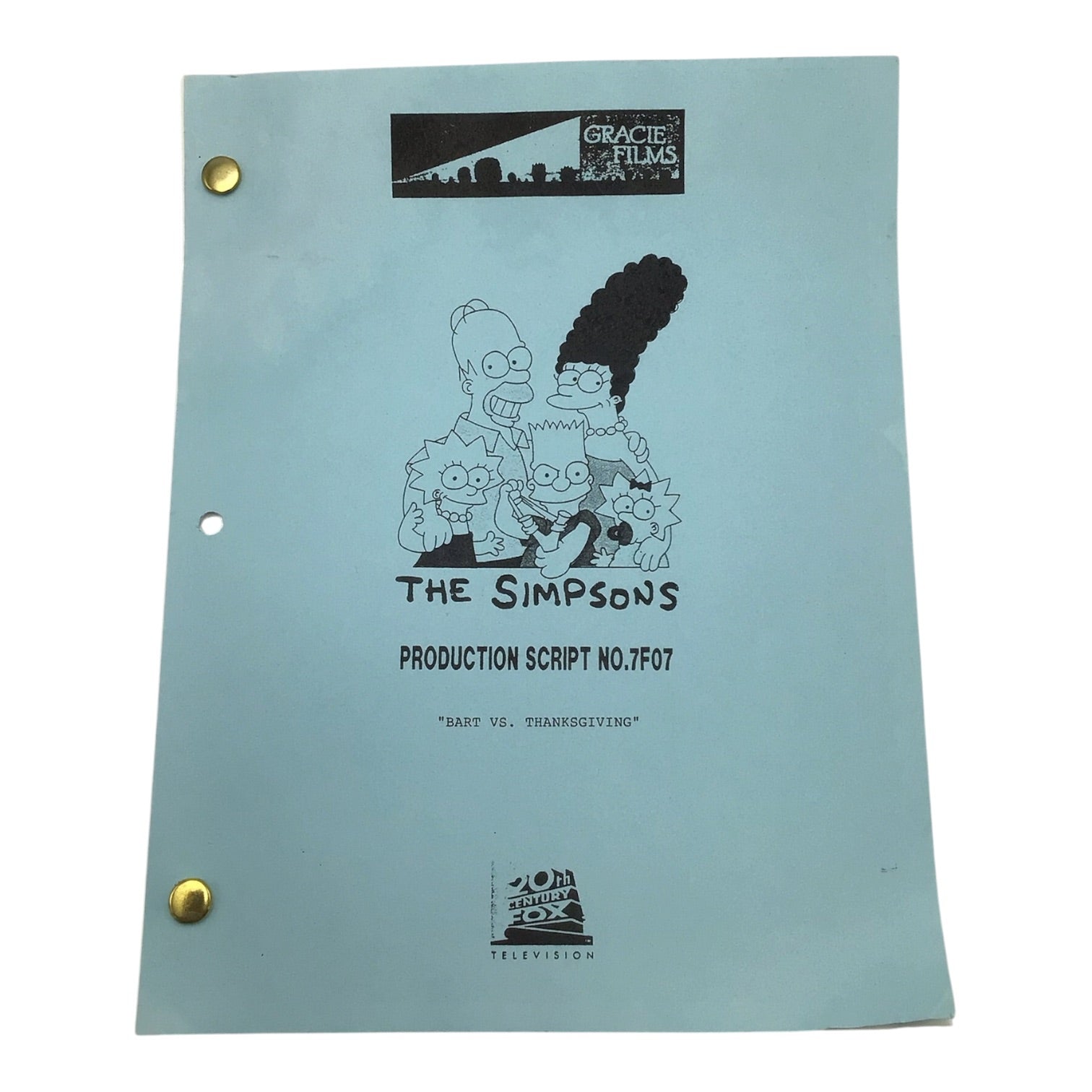 The Simpsons Production Script No.7F07 - Bart Vs. Thanksgiving