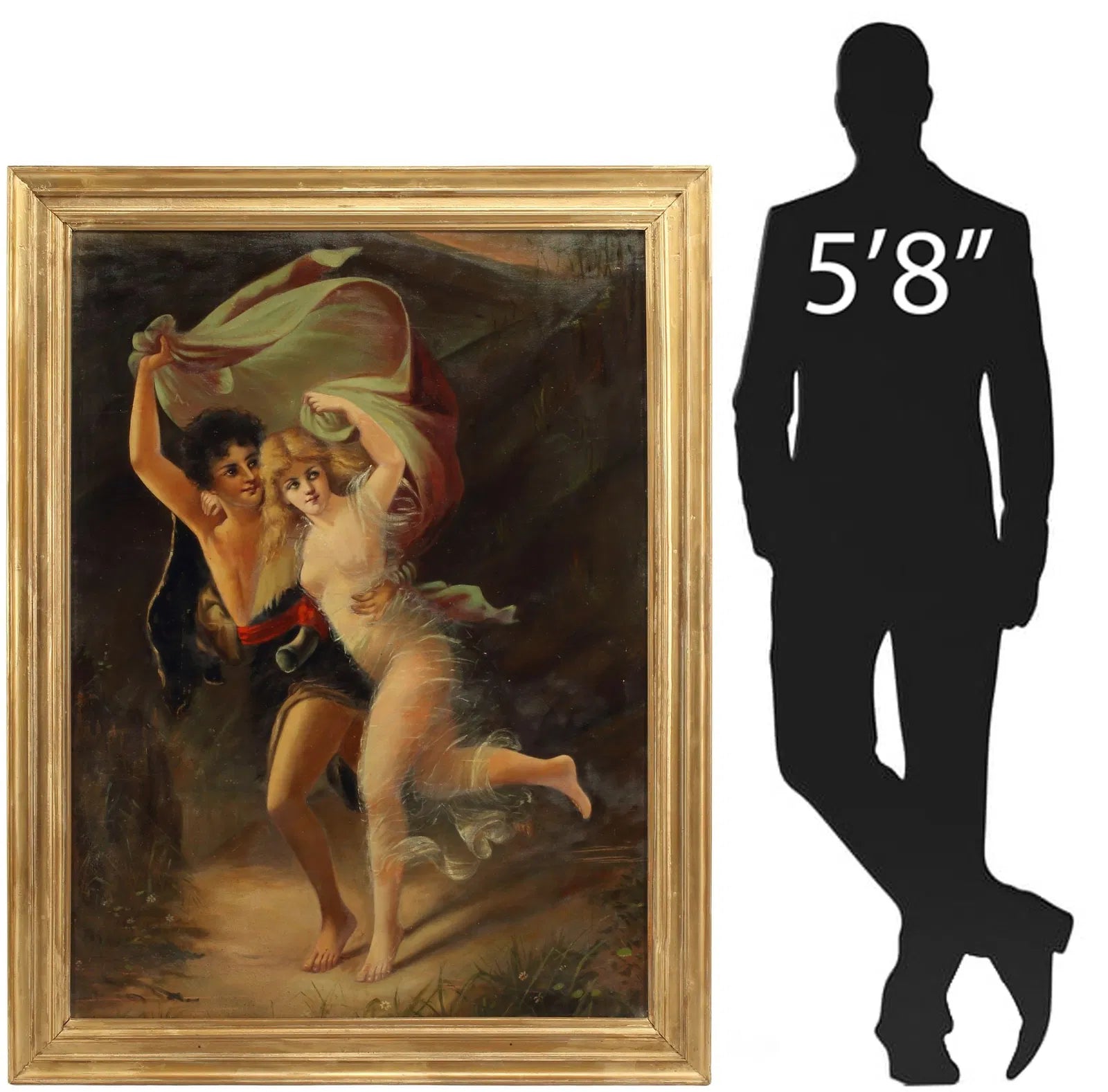 “The Storm” Pierre-Auguste Cot – Framed Oil Painting 60"x44"