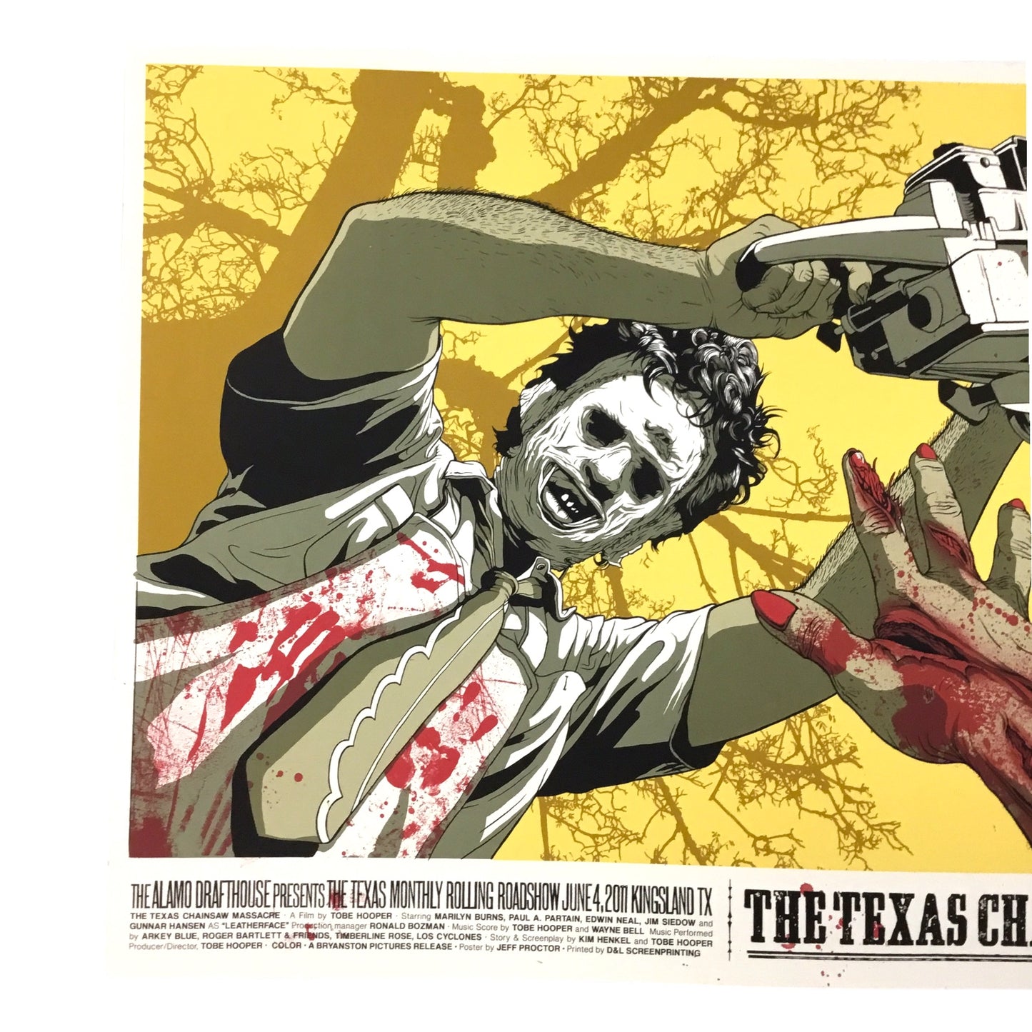 The Texas Chainsaw Massacre Alamo Drafthouse Rolling Roadshow Poster (June 4, 2011, Kingsland TX) by Jeff Procto
