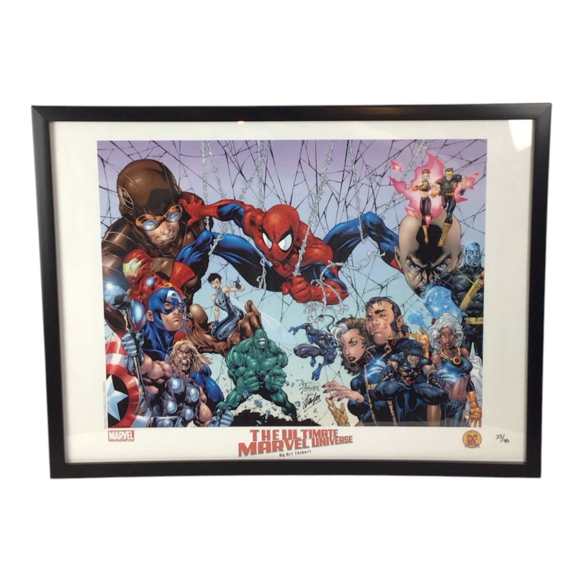 The Ultimate Marvel Universe Lithograph by Art Thibert - Signed by Stan Lee Numbered 33/40