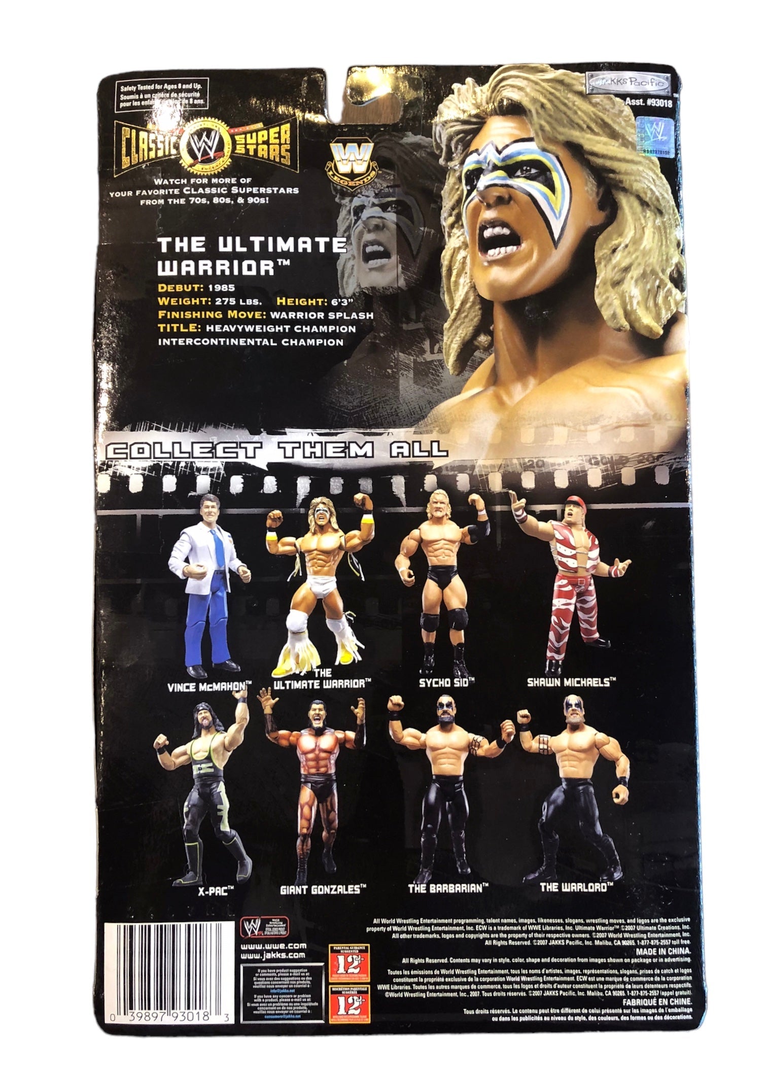 The Ultimate Warrior WWE Classic Super Stars Collector Series #16 Jakks 2007