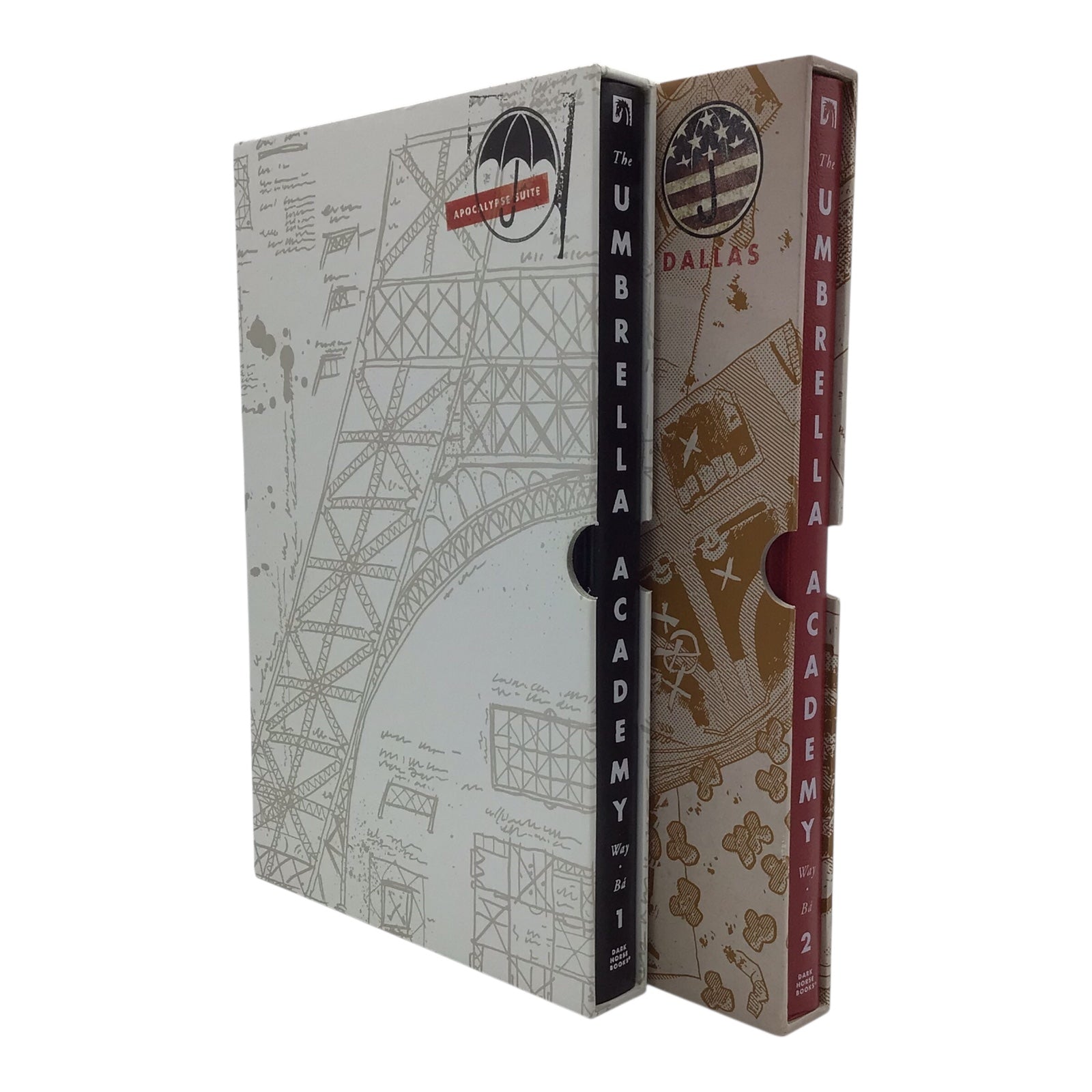 The Umbrella Academy Vol. 1 & 2 Hardcover Set (w/ Slipcases) – Vol. 1 Signed by Gerard Way & Gabriel Bá