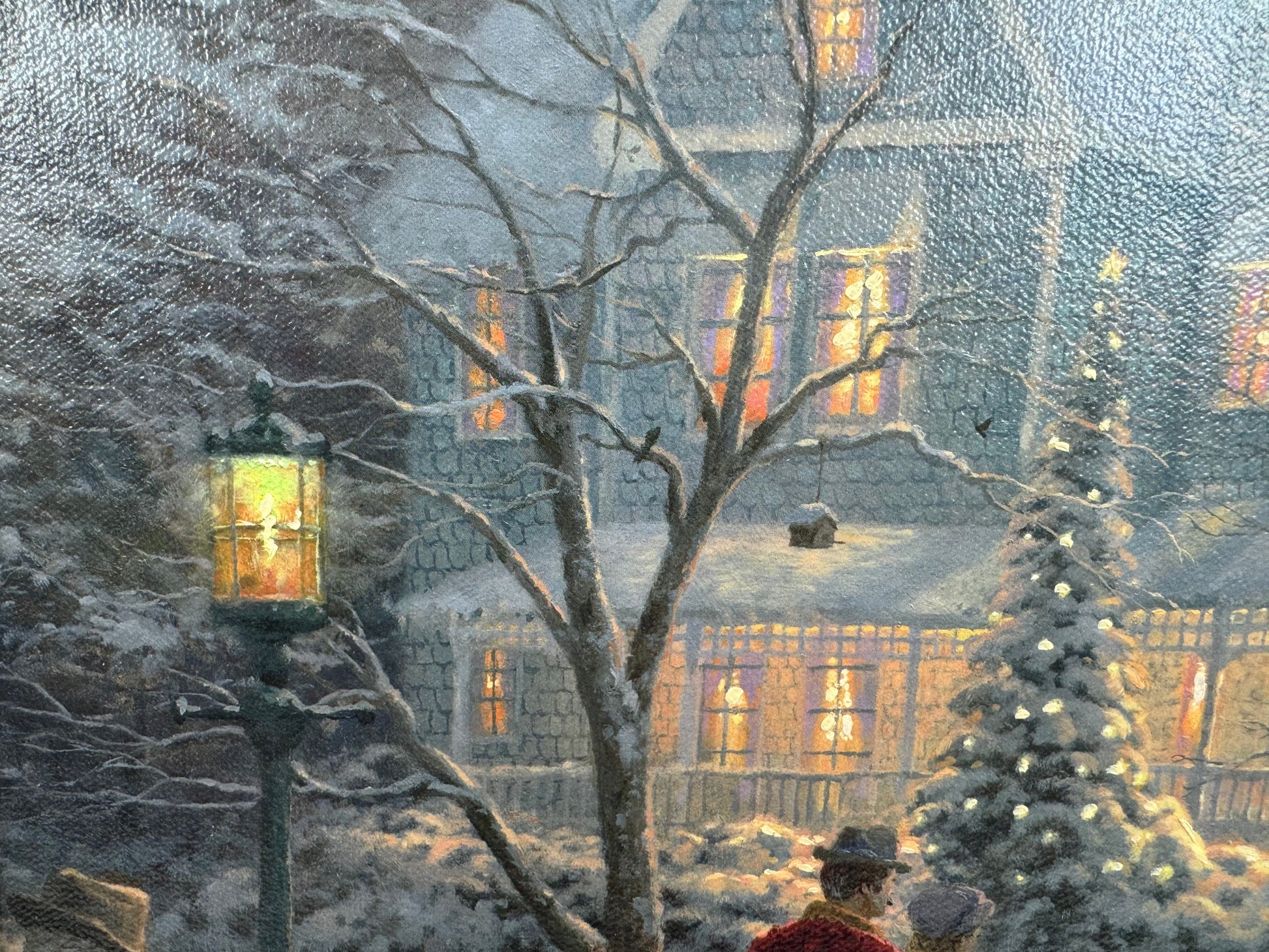 Thomas Kinkade A Holiday Gathering Christmas Cottage IX LE #380/6950 Large Canvas