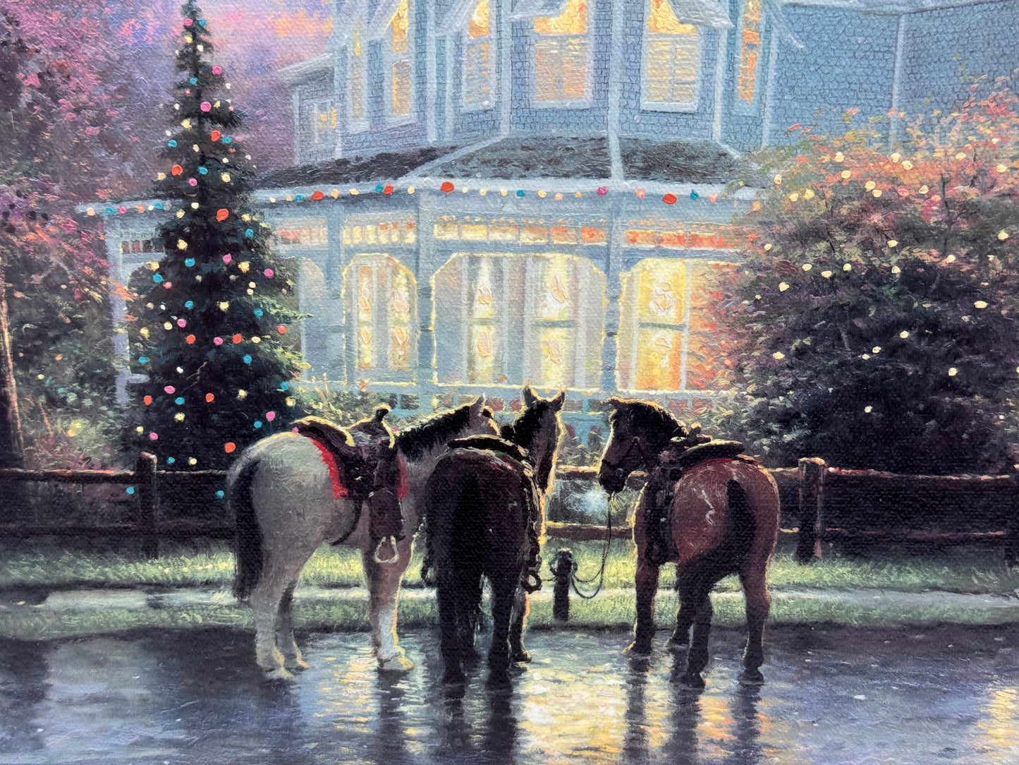 Thomas Kinkade Christmas Memories G/P #540/860 Signed Framed Canvas Print