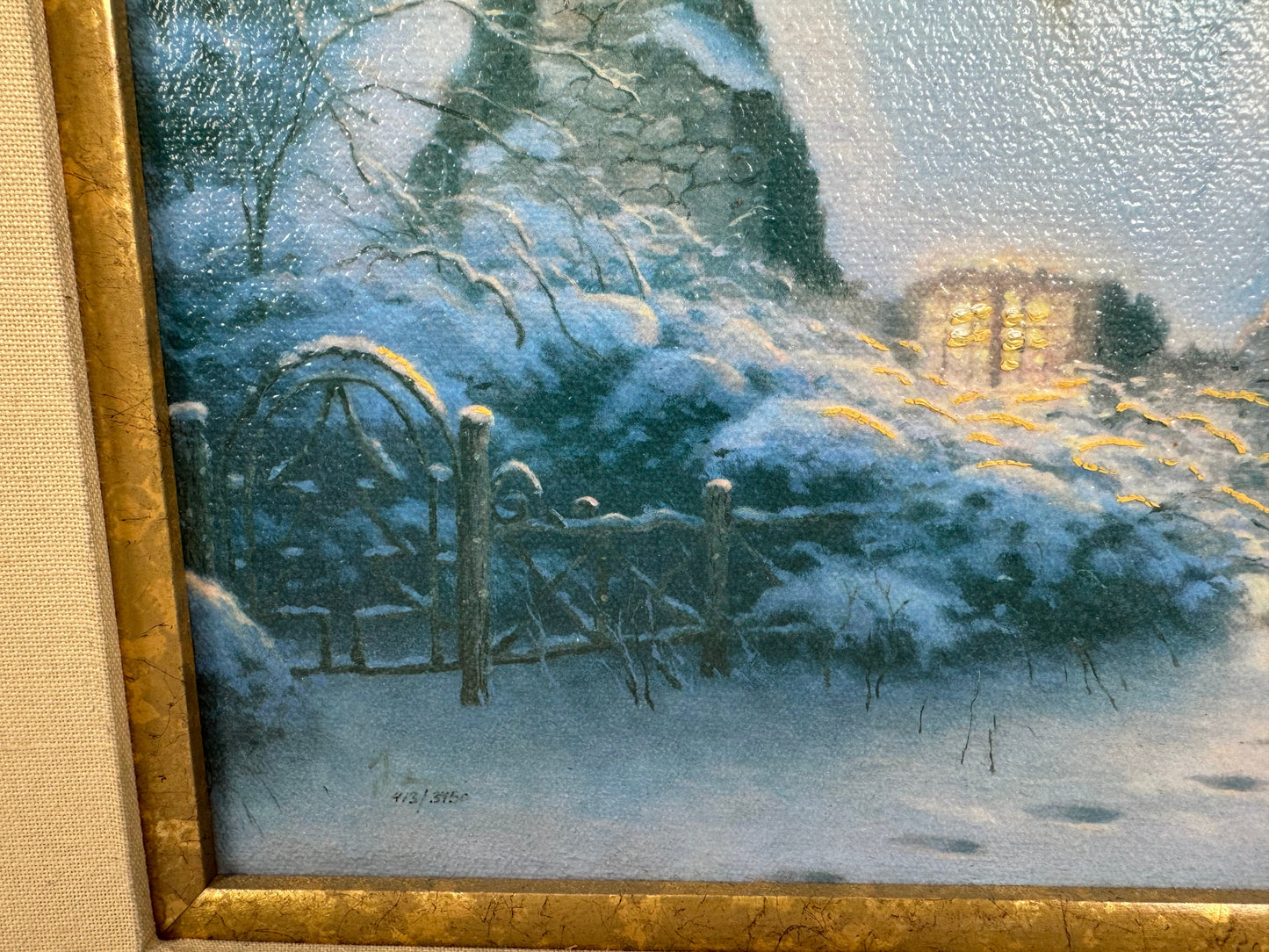 Thomas Kinkade Christmas Tree Cottage LE #413/3950 Signed Framed Canvas Print