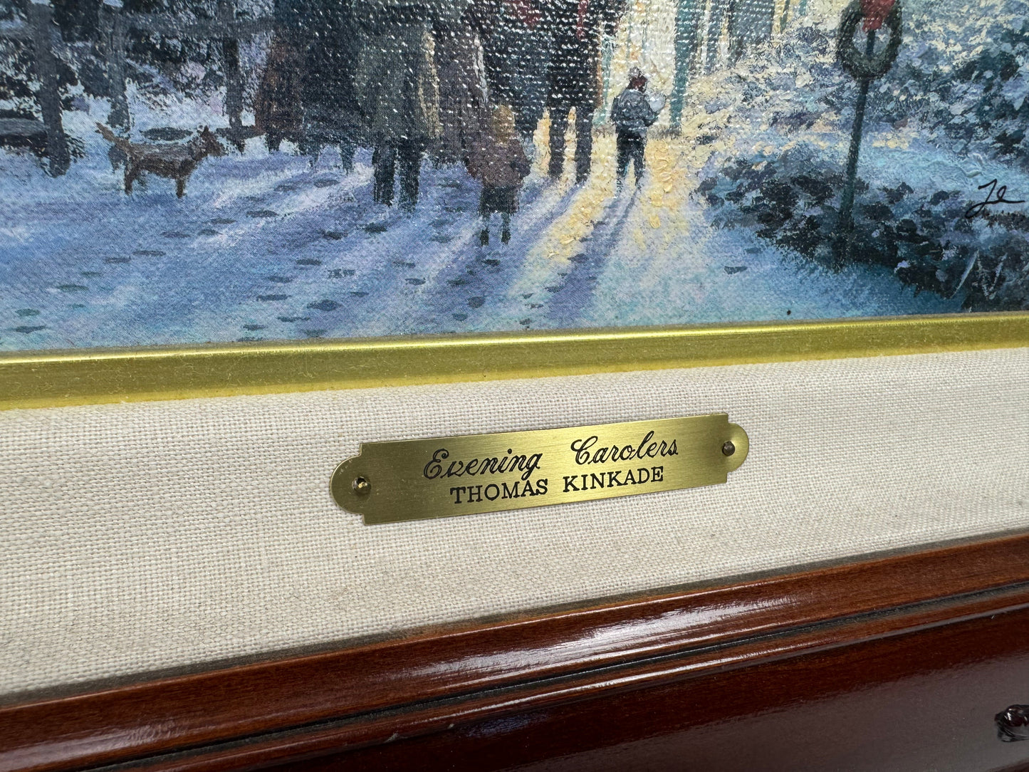 Thomas Kinkade Evening Carolers P/P Edition #16/100 Signed Framed Canvas Print