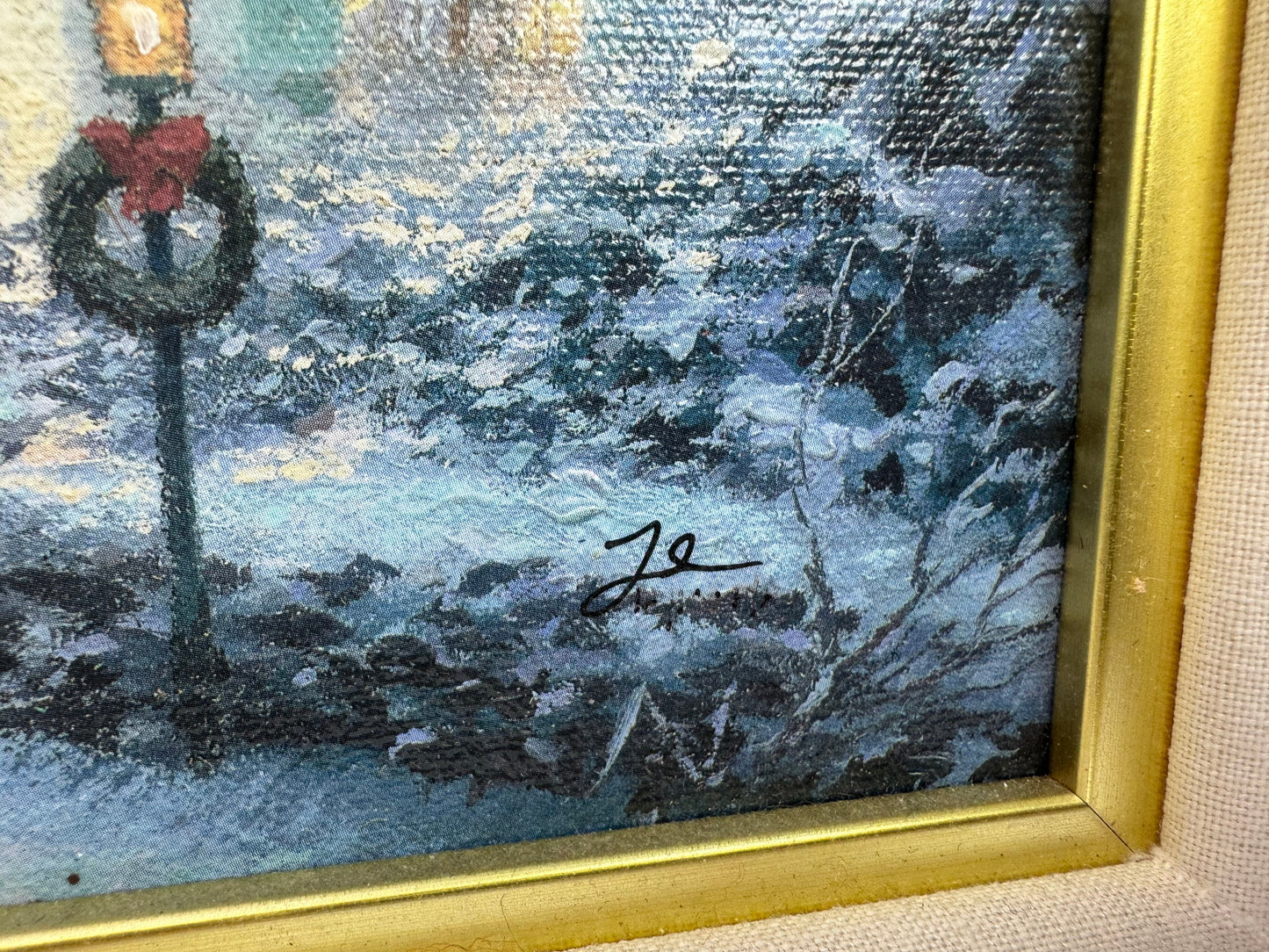 Thomas Kinkade Evening Carolers P/P Edition #16/100 Signed Framed Canvas Print