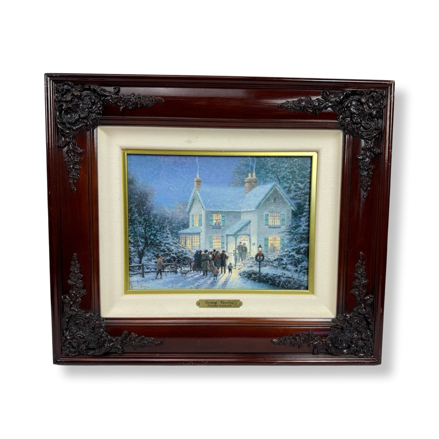 Thomas Kinkade Evening Carolers P/P Edition #16/100 Signed Framed Canvas Print