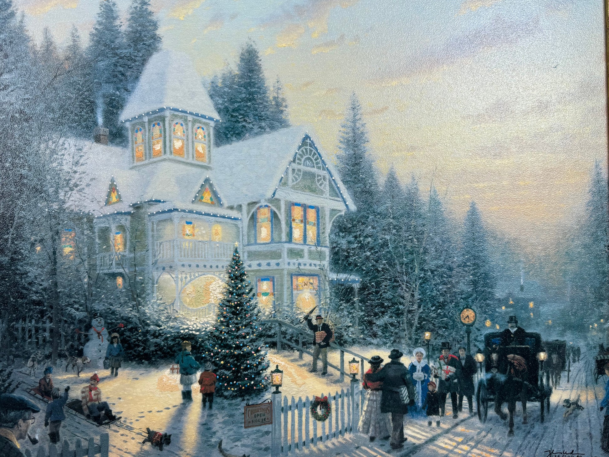 Thomas Kinkade Victorian Christmas A/P Artist Proof #136/200 Signed Large Framed