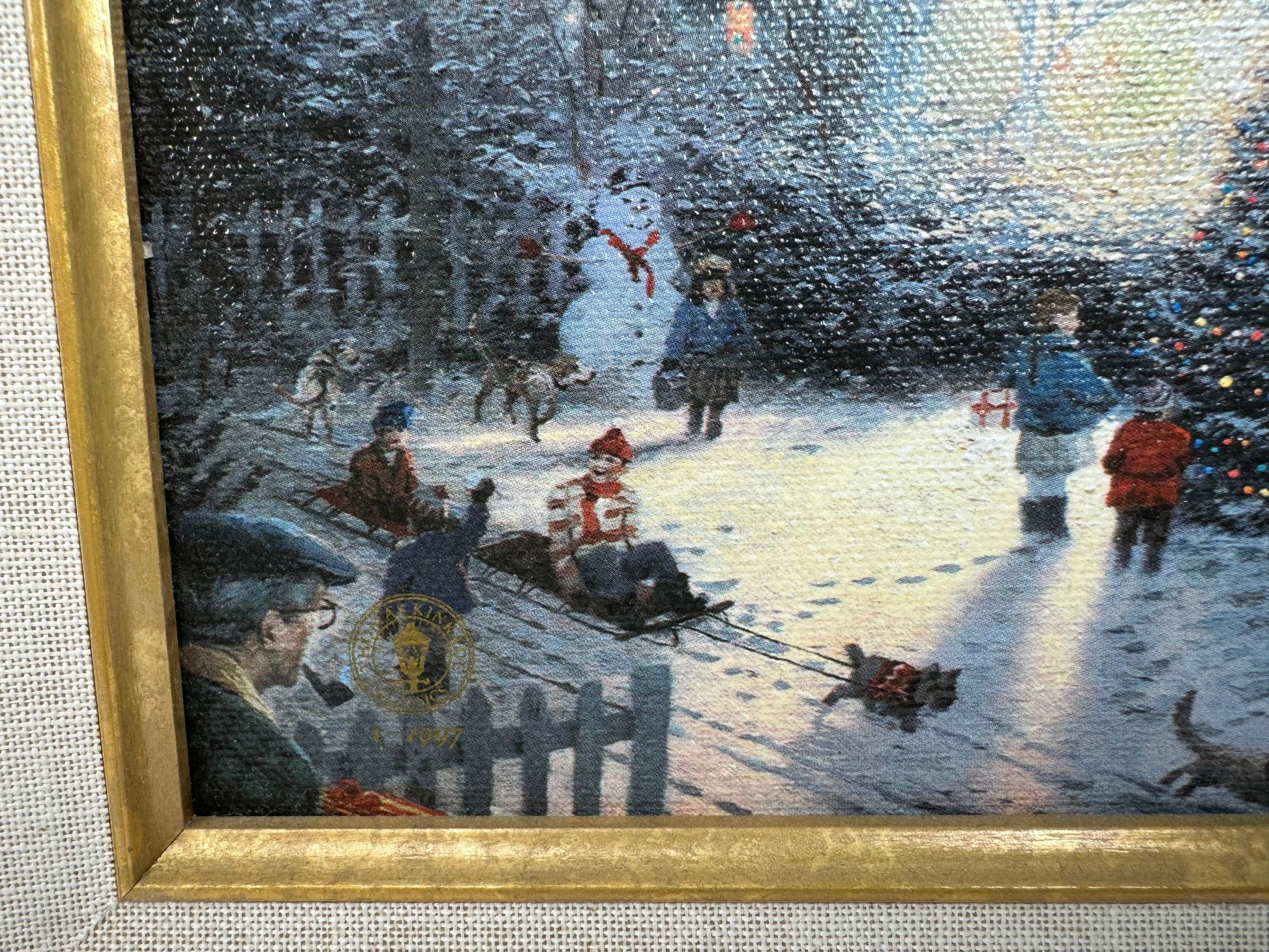 Thomas Kinkade Victorian Christmas I 1997 Ed 1 Signed Framed Canvas w/ COA