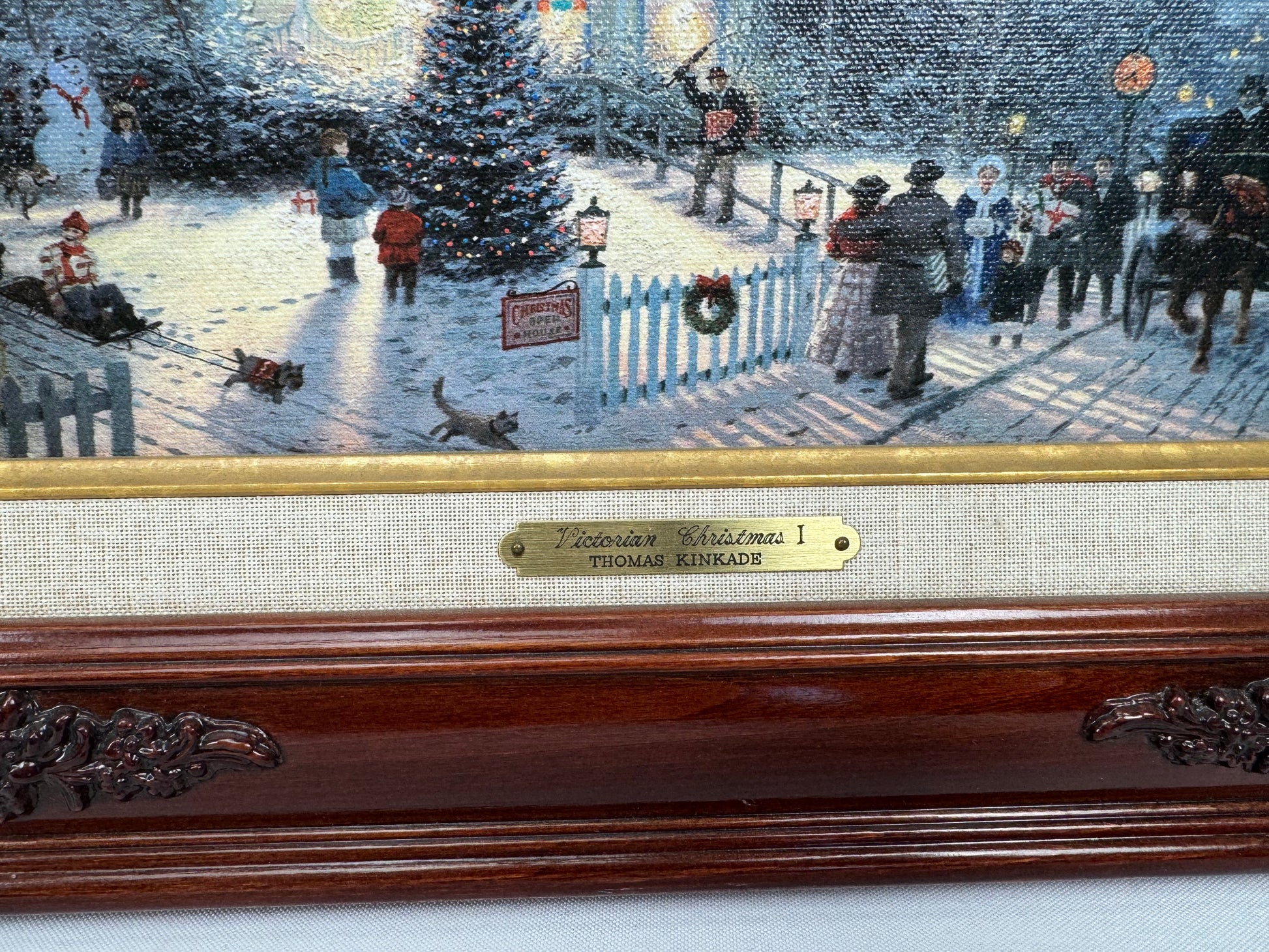 Thomas Kinkade Victorian Christmas I 1997 Ed 1 Signed Framed Canvas w/ COA