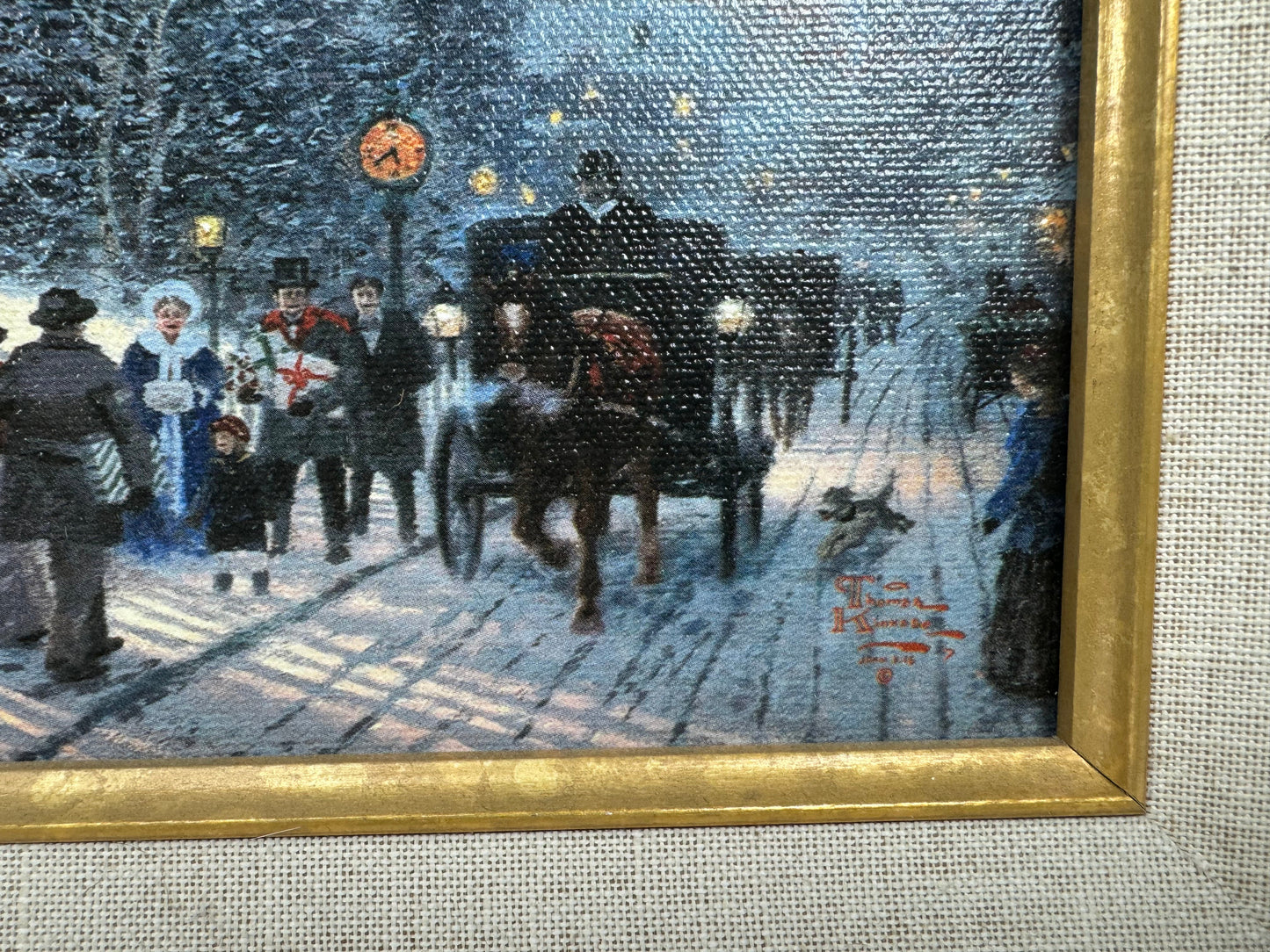 Thomas Kinkade Victorian Christmas I 1997 Ed 1 Signed Framed Canvas w/ COA