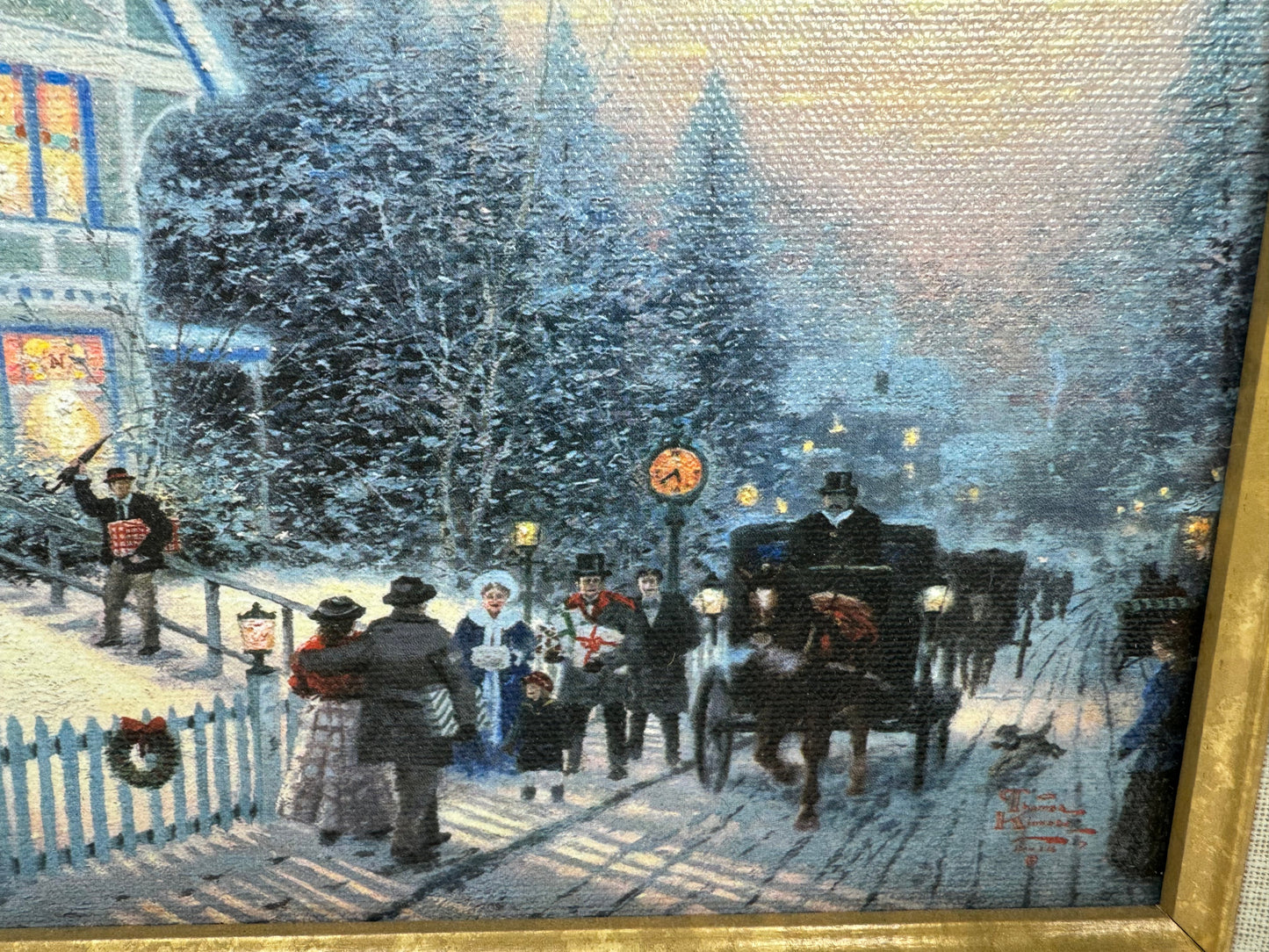 Thomas Kinkade Victorian Christmas I 1997 Ed 1 Signed Framed Canvas w/ COA