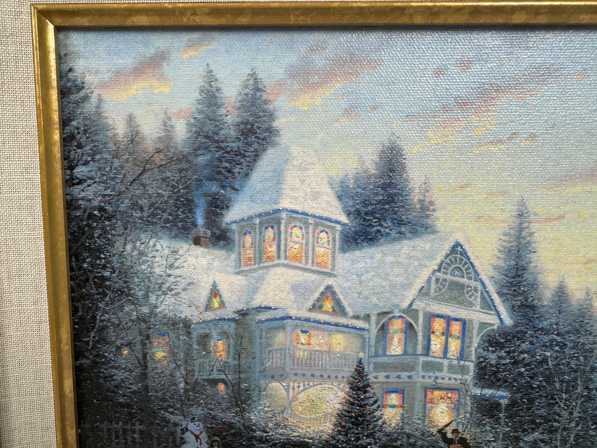 Thomas Kinkade Victorian Christmas I 1997 Ed 1 Signed Framed Canvas w/ COA