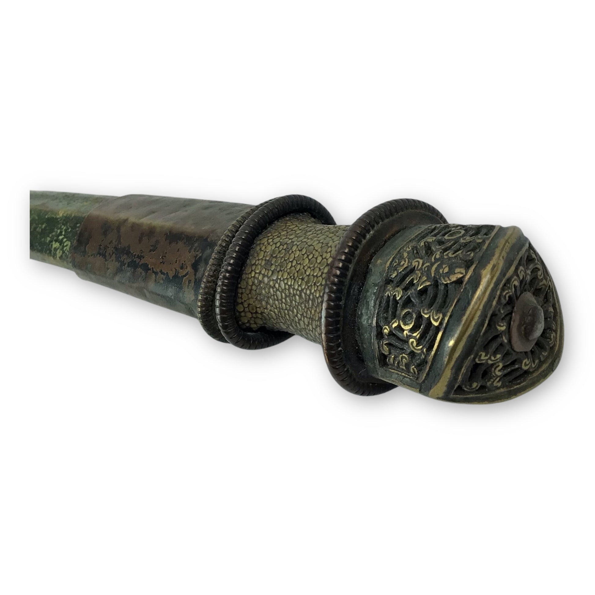 Tibetan Dagger 17th-18th Century Damascus Steel Blade w/ Fine Mounts