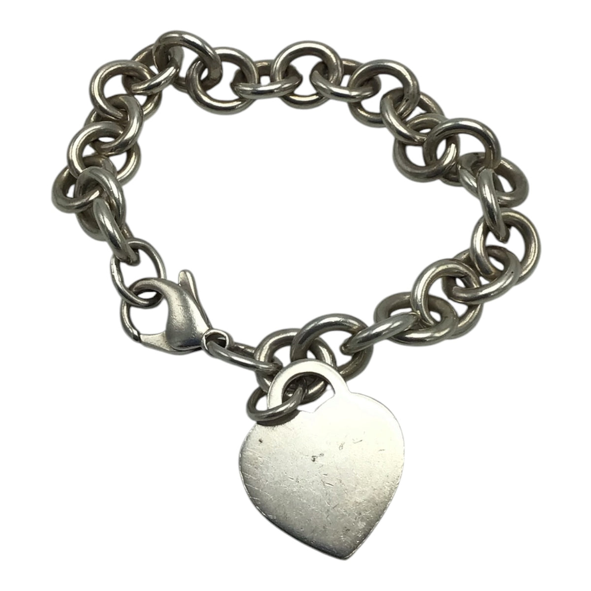 Tiffany & Co. Sterling Silver Heart Tag Chain Link Bracelet