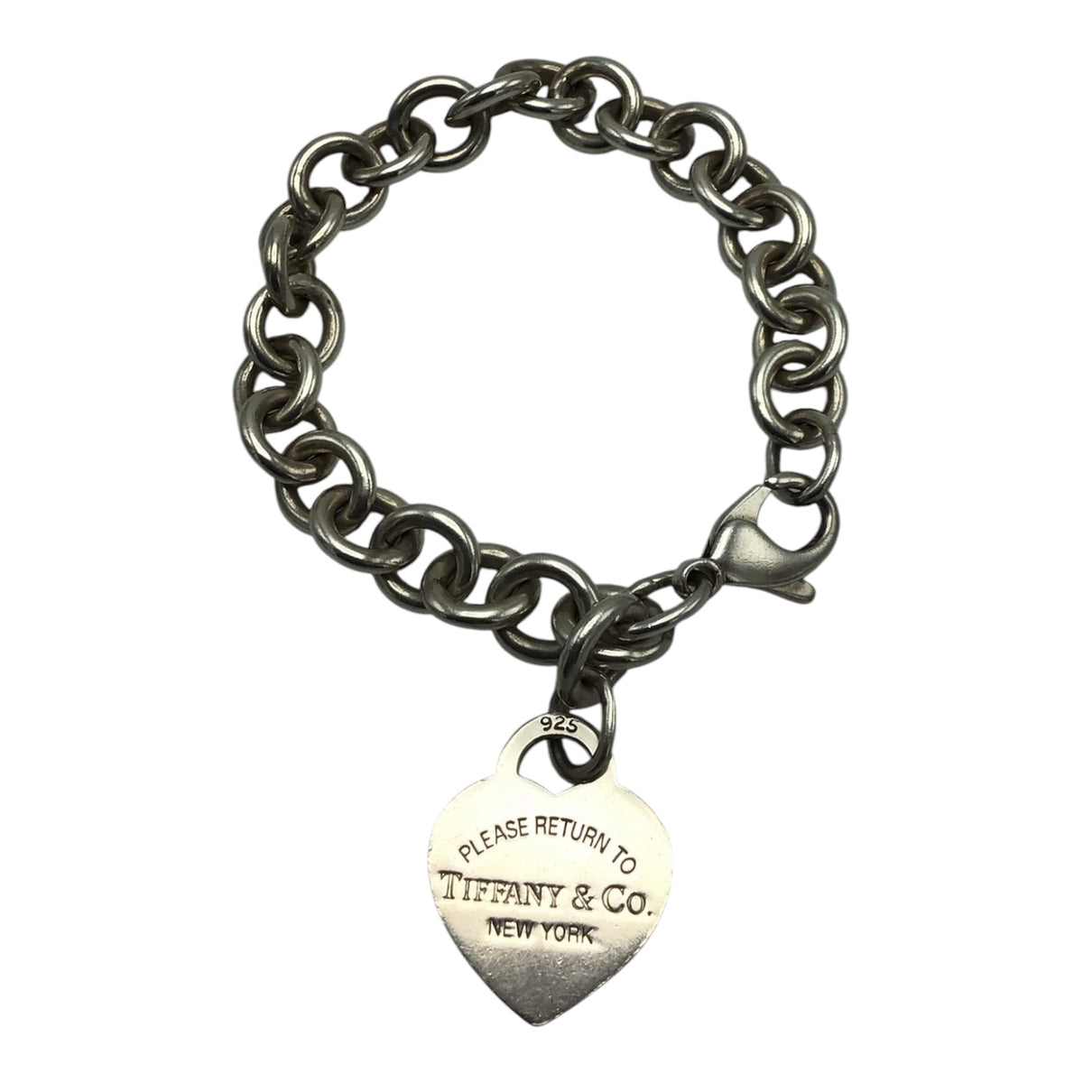 Tiffany & Co. Sterling Silver Heart Tag Chain Link Bracelet