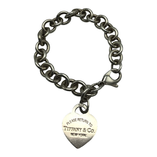 Tiffany & Co. Sterling Silver Heart Tag Chain Link Bracelet