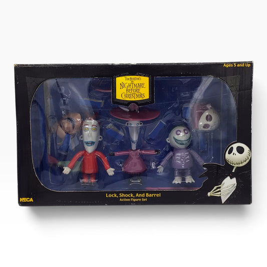 Tim Burton's The Nightmare Before Christmas Lock, Shock & Barrel Action Figure Set – NECA Reel Toys – 2004