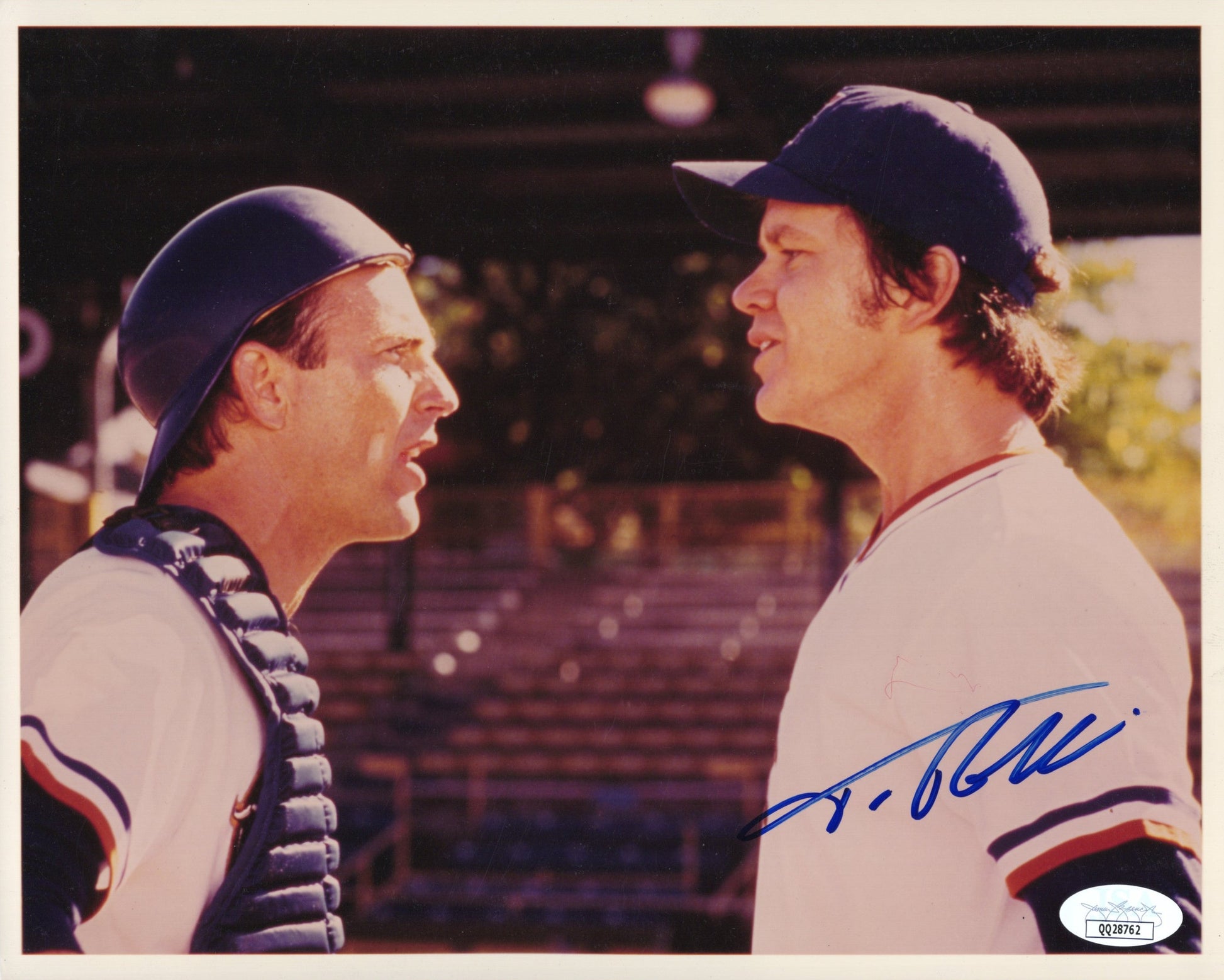 Tim Robbins in Bull Durham Signed Photo 8x10 - Rare Reverse Pose! JSA and PSA Letter Double Certified Authentic QQ28762