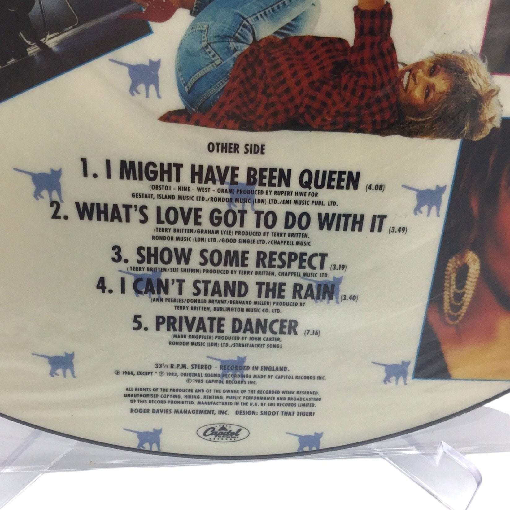 Tina Turner - ‎Private Dancer 1984 UK Capitol 10-Track Picture Disc LP 1984