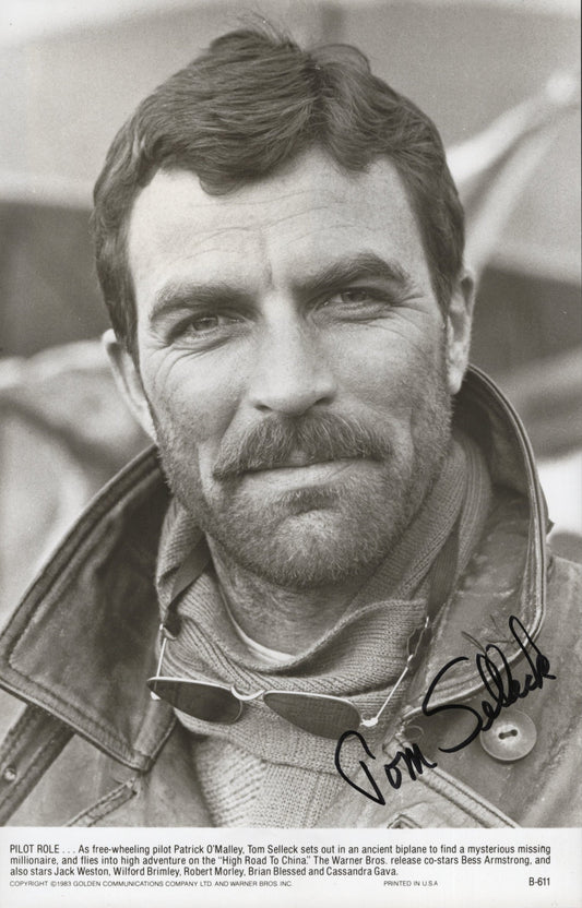 Tom Selleck in High Road to China Signed Photo 6.25x9.5 B&W