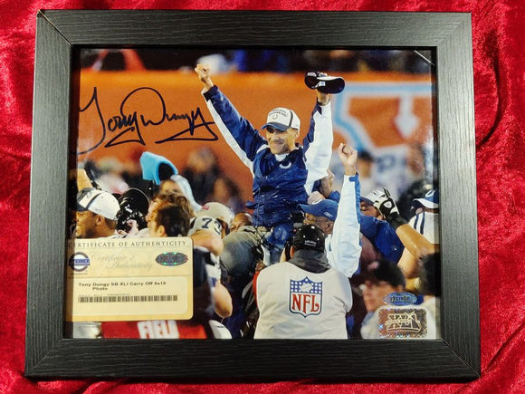 Tony Dungy SB XLI Carry Off 8x10 Autographed Photo Certified Authentic