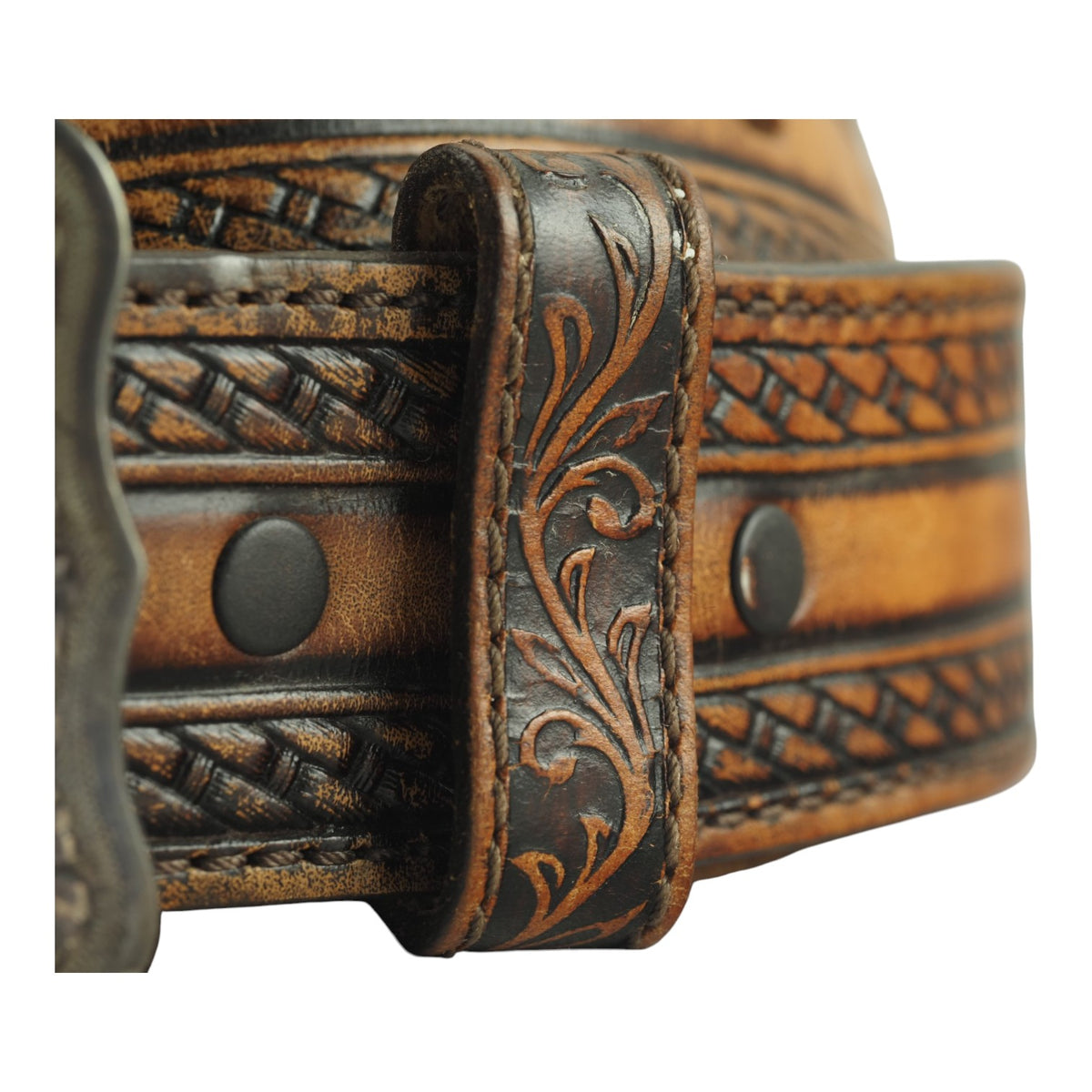 Tony Lama Belt with Sterling Silver Morgan Dollar Buckle by Silver State Silver Co.