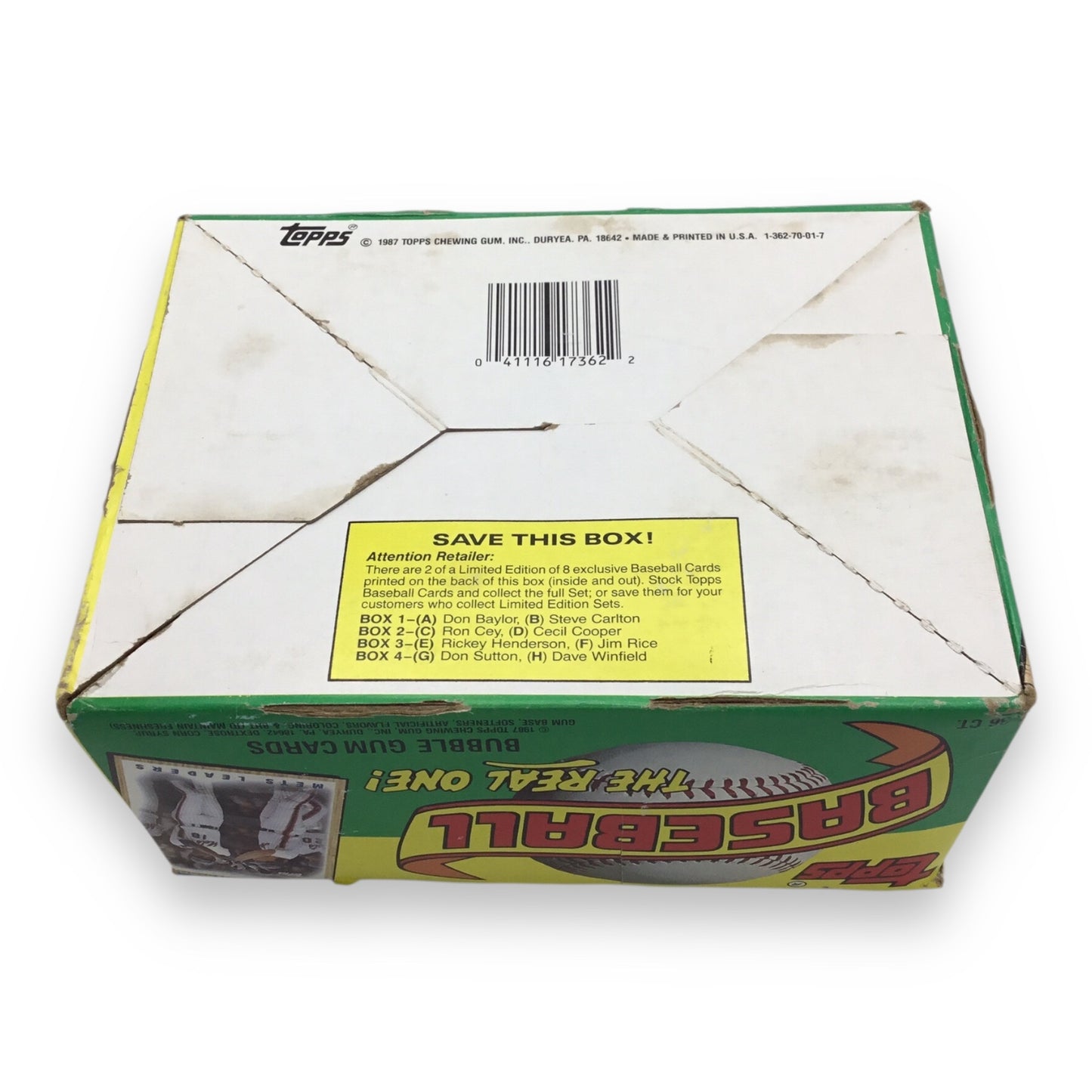 Topps 1987 Baseball Wax Box 36 Sealed Packs