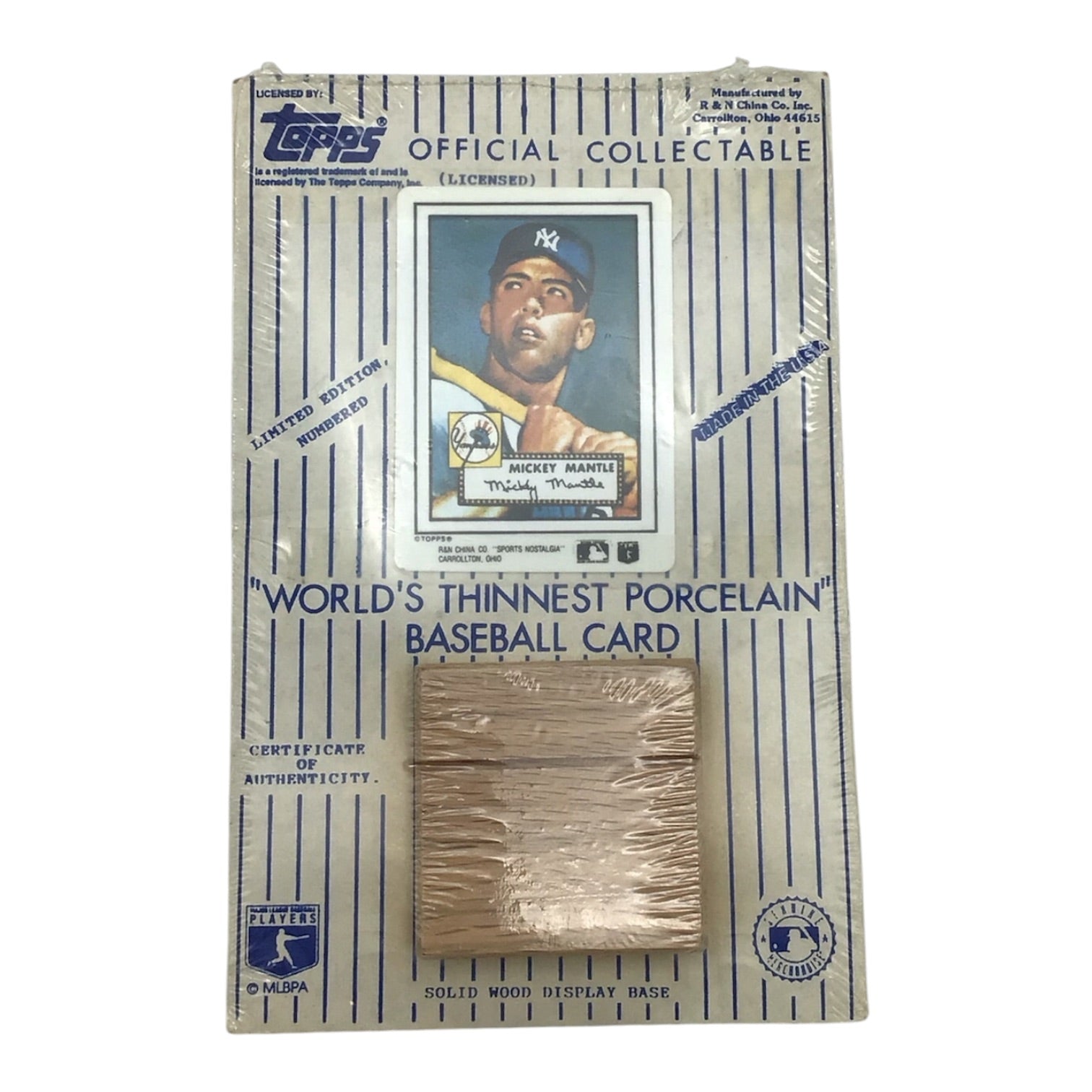 Topps Mickey Mantle World's Thinnest Porcelain Baseball Card Limited Edition