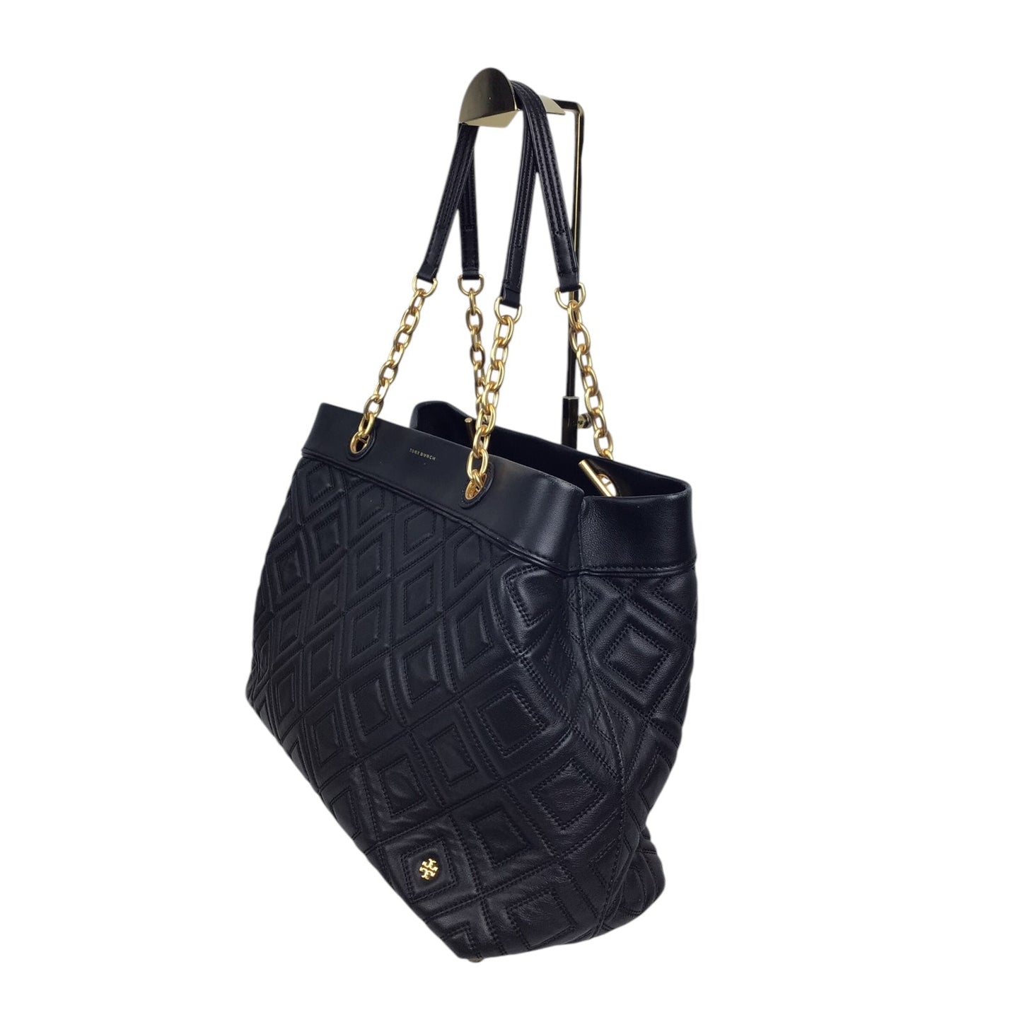 Tory Burch Fleming Tote in Black Leather with Gold-Toned Straps