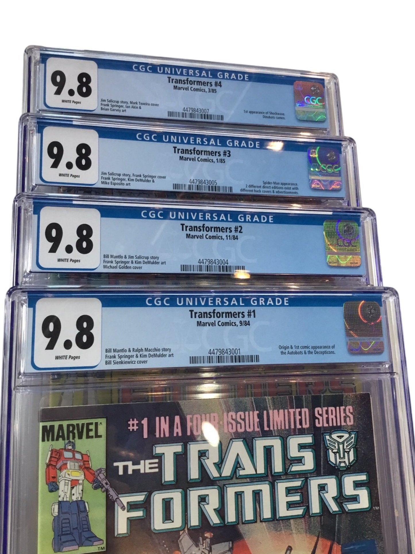 Transformers #1-4 (1984-1985) Complete Series Set - CGC 9.8 (Four Issues)