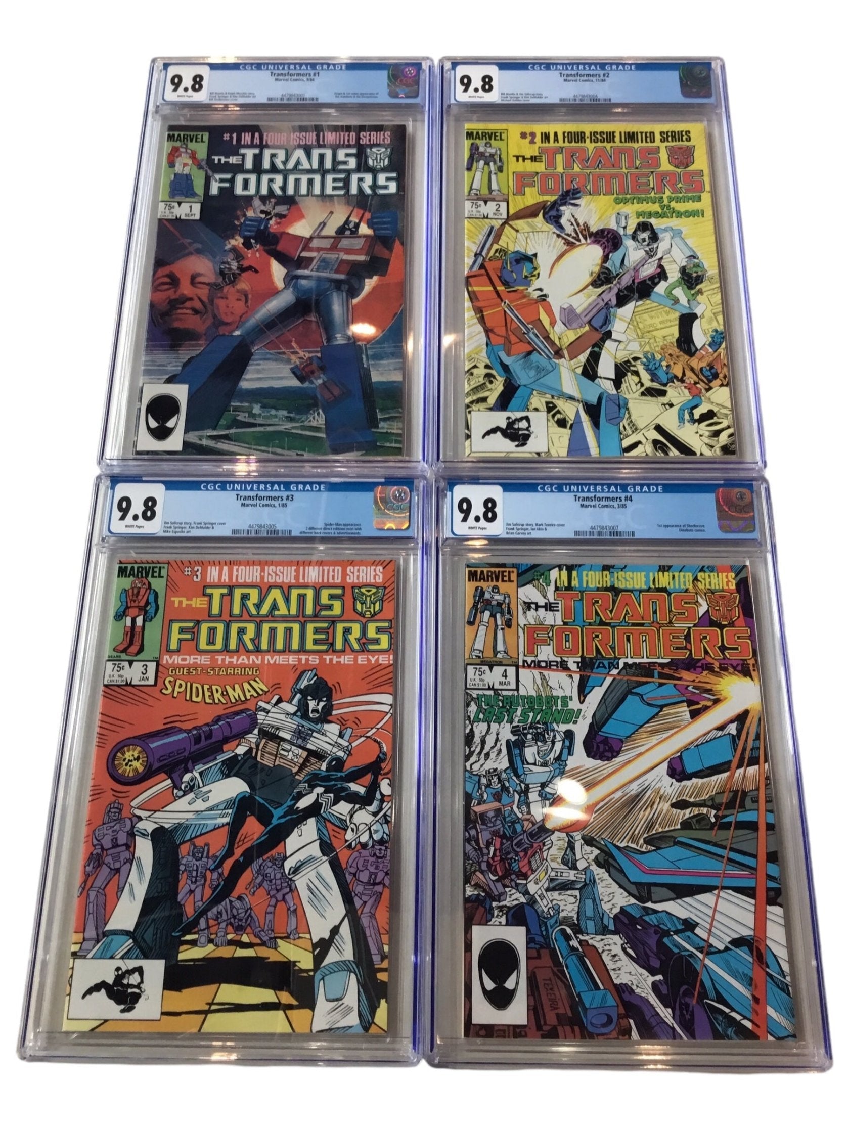 Transformers #1-4 (1984-1985) Complete Series Set - CGC 9.8 (Four Issues)