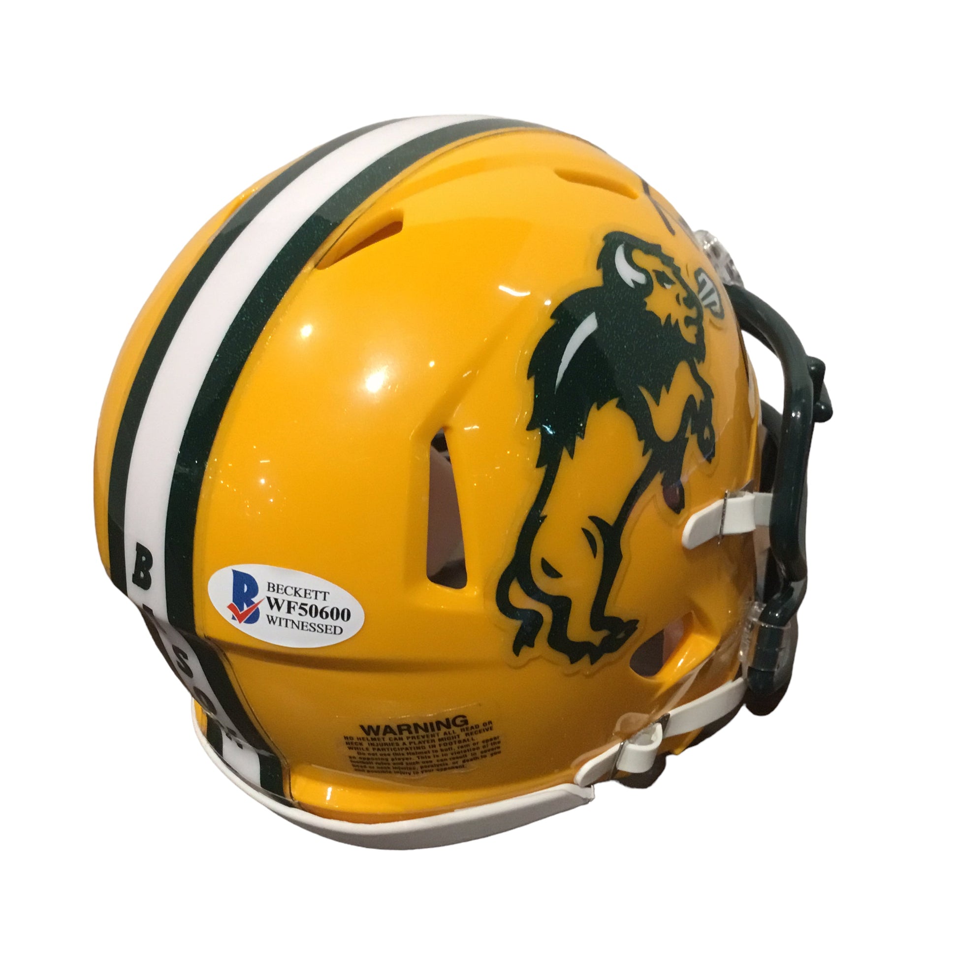 Trey Lance Autographed North Dakota State Bison Mini Helmet with Beckett Certification Shadowbox