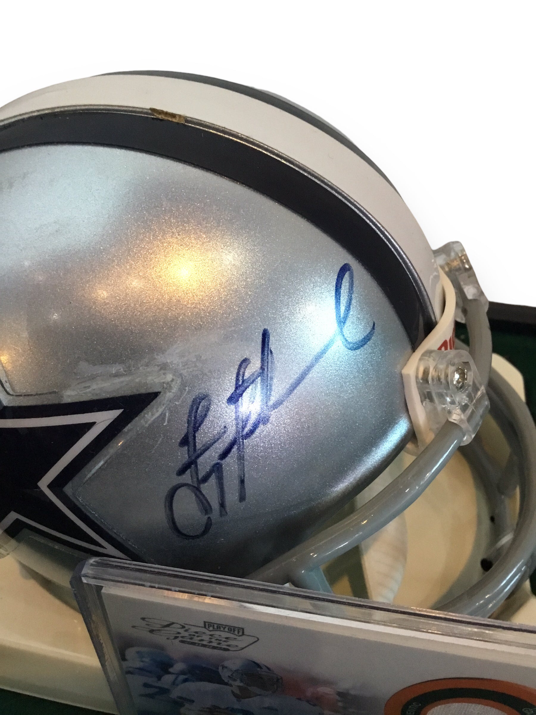 Troy Aikman Cowboys Certified Authentic Autographed Mini-helmet Shadowbox