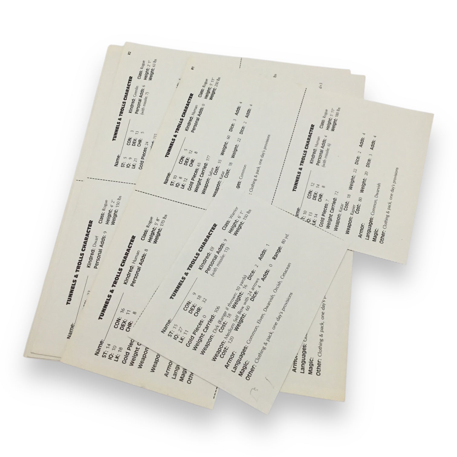 Tunnels & Trolls 5th Printing 1980 - Role Playing Game