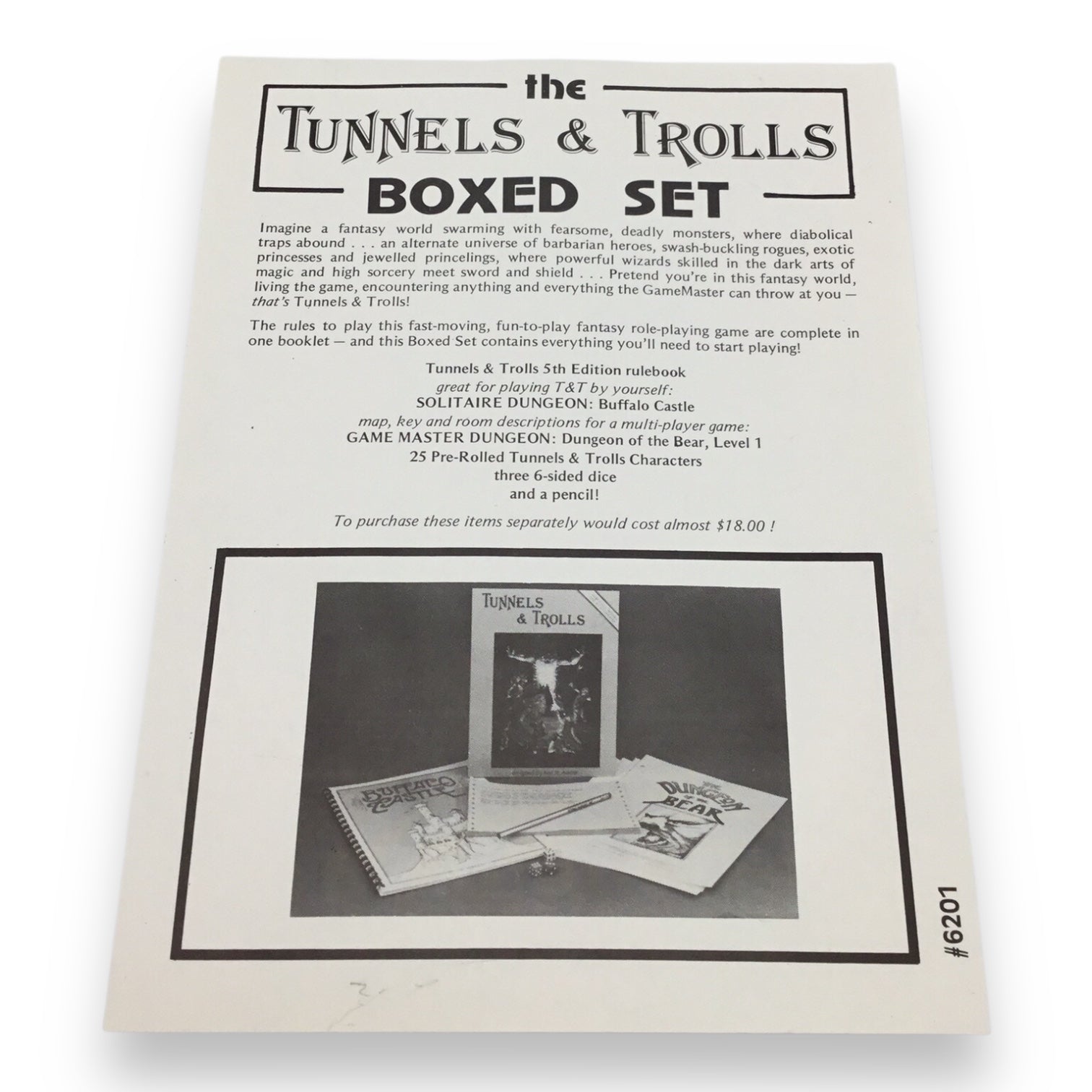Tunnels & Trolls 5th Printing 1980 - Role Playing Game