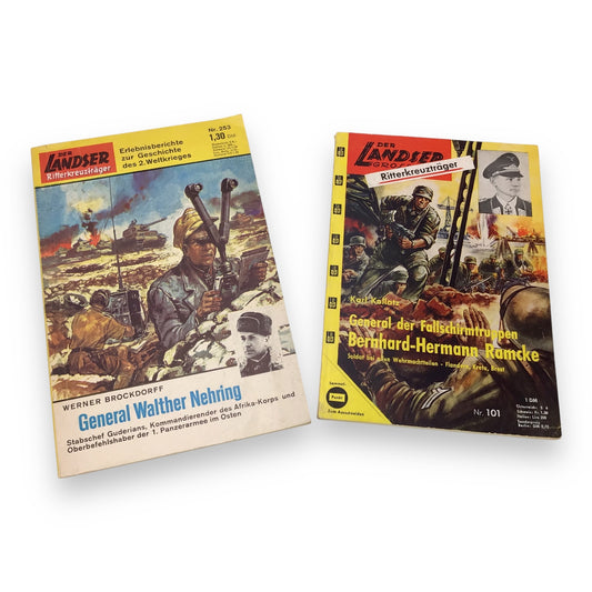 Two Original Der Landser WW2 German Combat Paperbacks | Featuring Generals Nehring & Ramcke