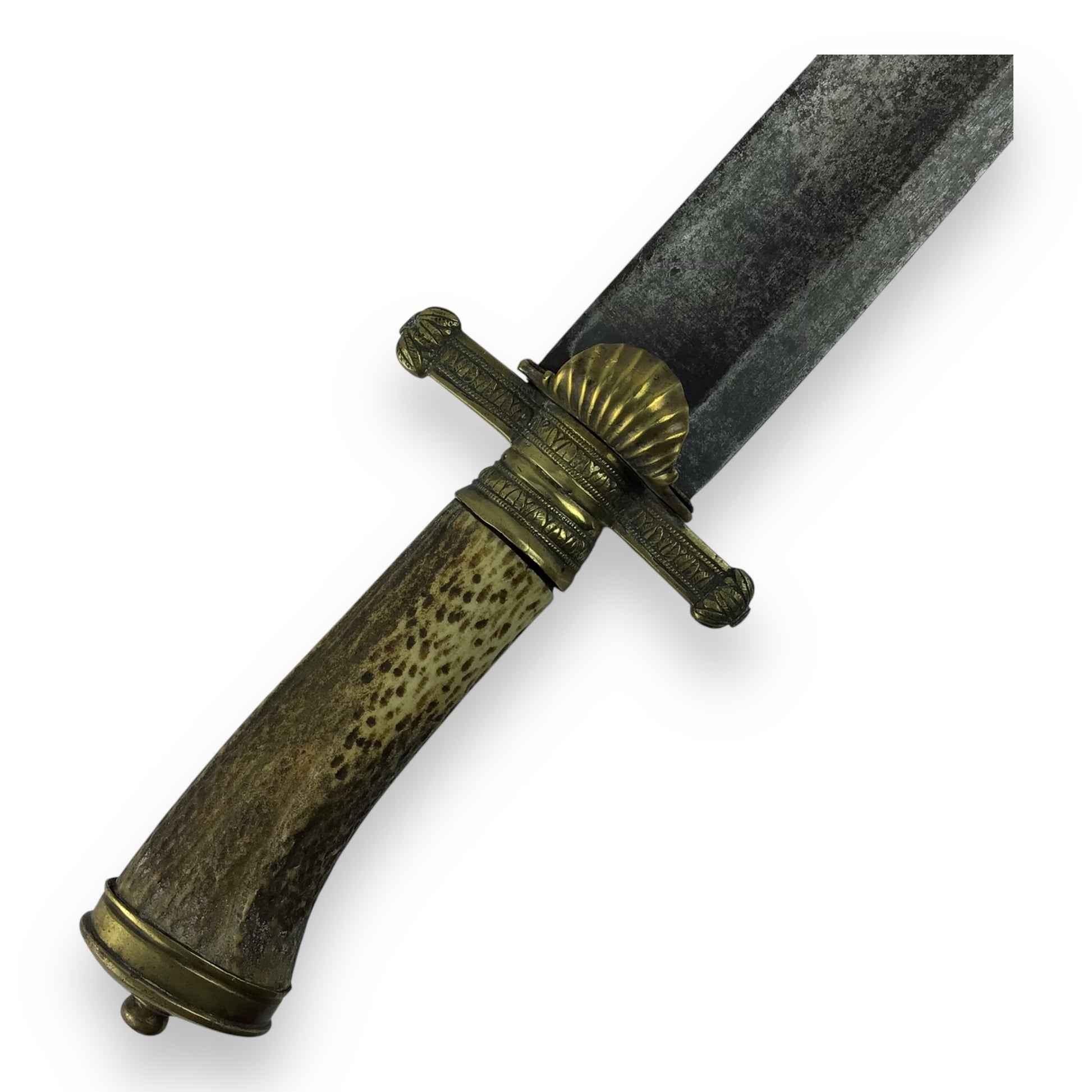 US Civil War Confederate Short Sword w/Antler Grip – 1780 European Blade