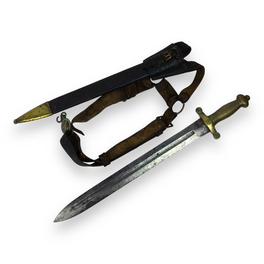 US Civil War Wester & Co M1832 Artillery Sword + Belt & Scabbard, Swiss Mark