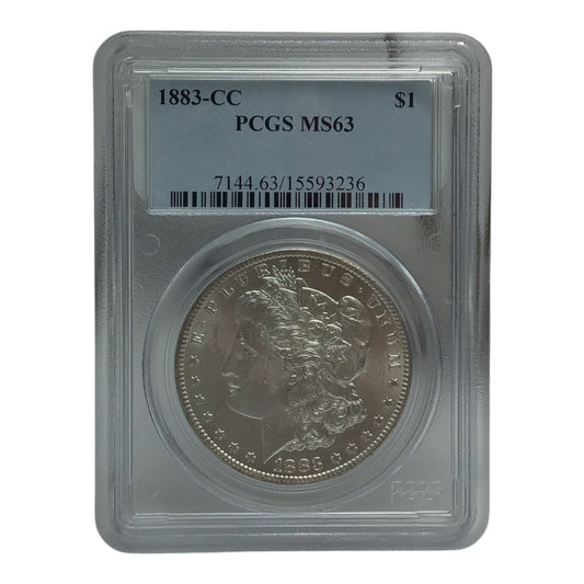 US Morgan Carson City Silver Dollar 1883-CC PCGS MS63