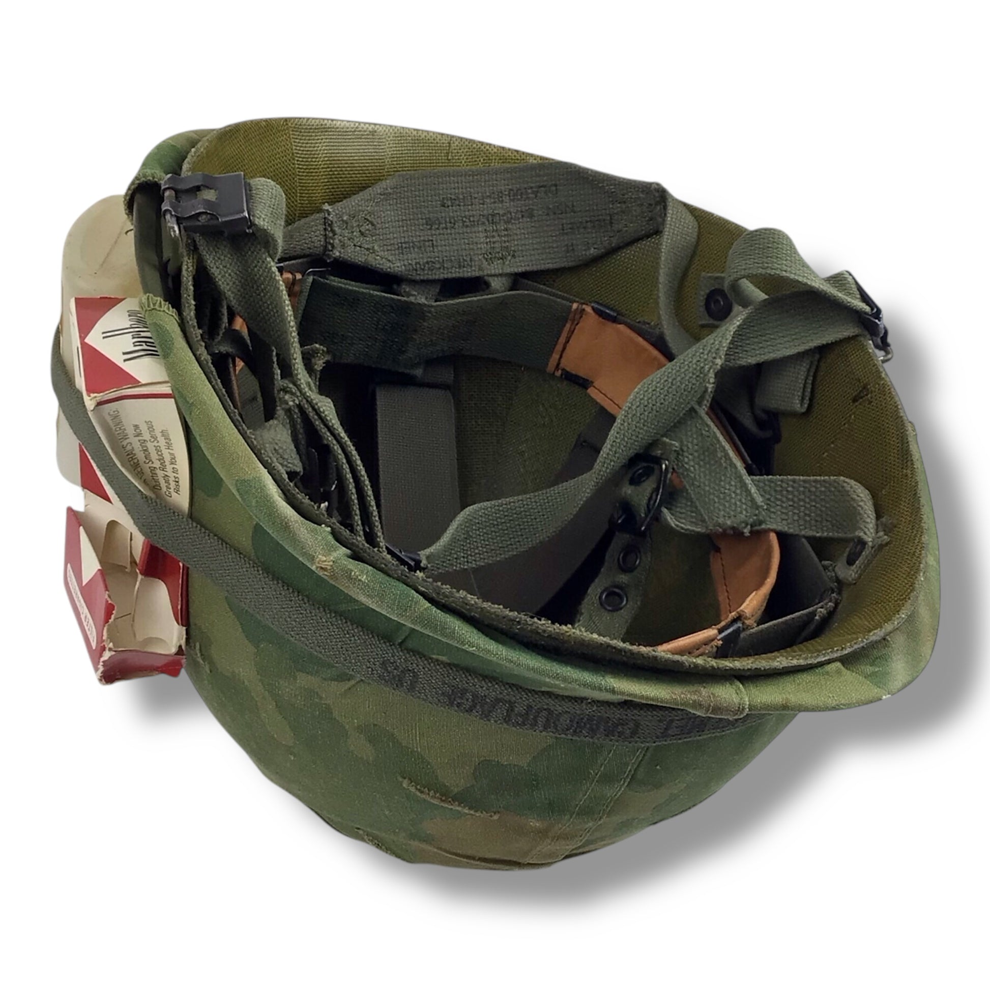 US Vietnam War Paratrooper Helmet with Shell, Band, and Accouterments